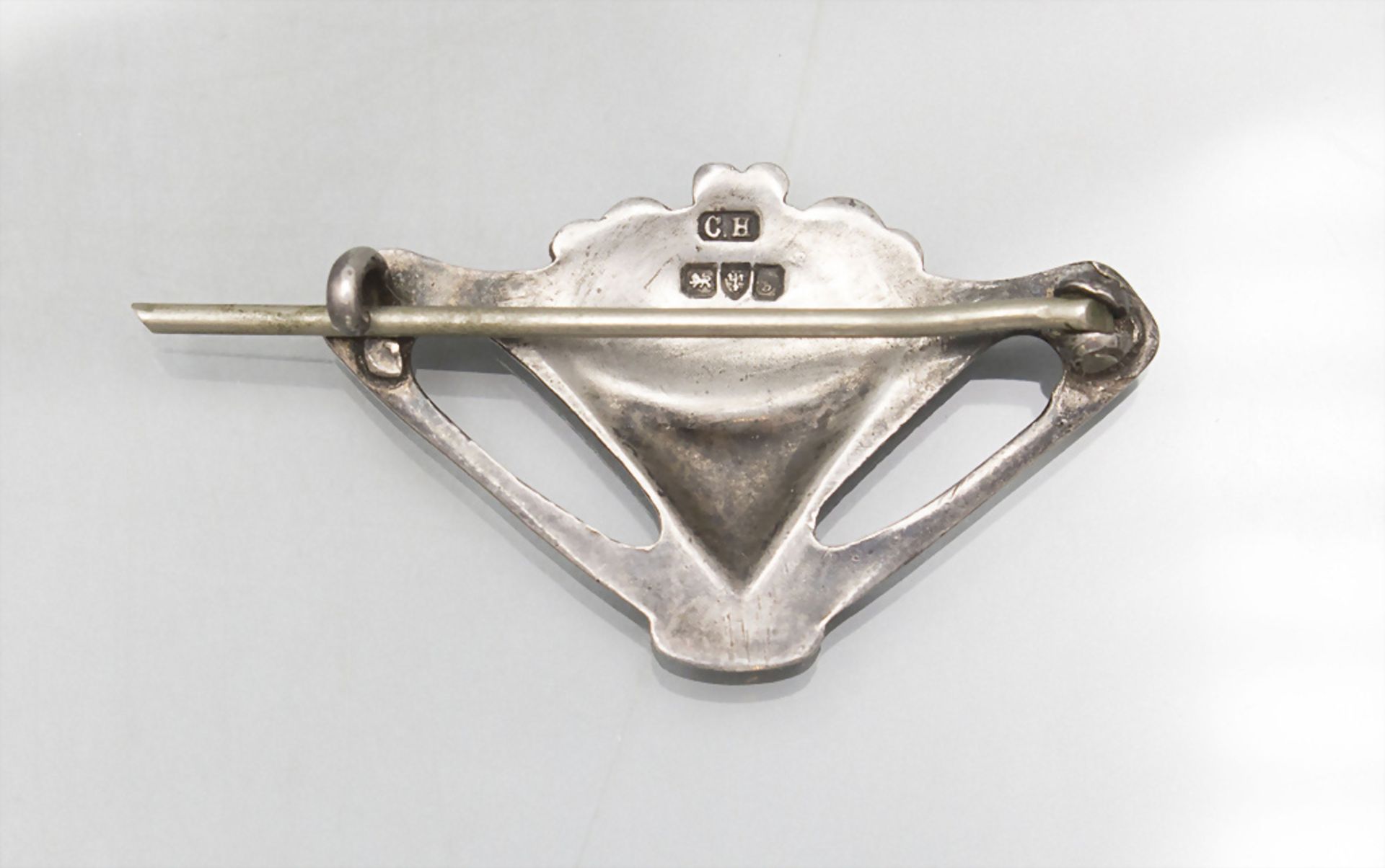 Jugendstil Silber und Emaille Brosche / An Arts and Crafts silver and enamel brooch, Charles ... - Bild 2 aus 2