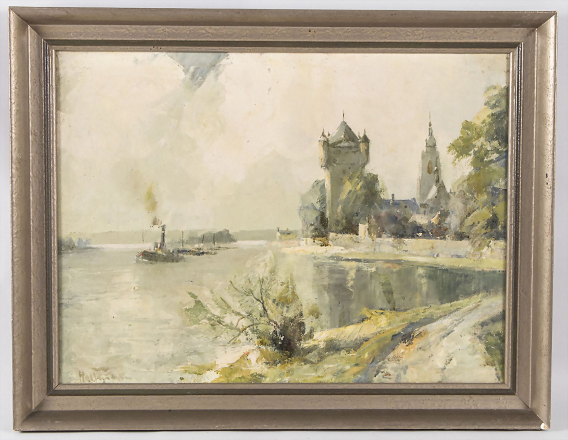 Willi HOLTMANN (1908-1984), Ansicht von Eltville am Rhein / A view of Eltville at the Rhine - Bild 2 aus 4