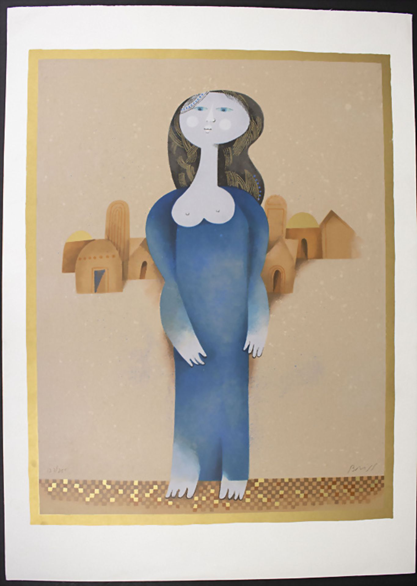 Sami BRISS (*1930-), 'Frau in Blau' / 'Woman in blue', 20. Jh. - Image 2 of 4