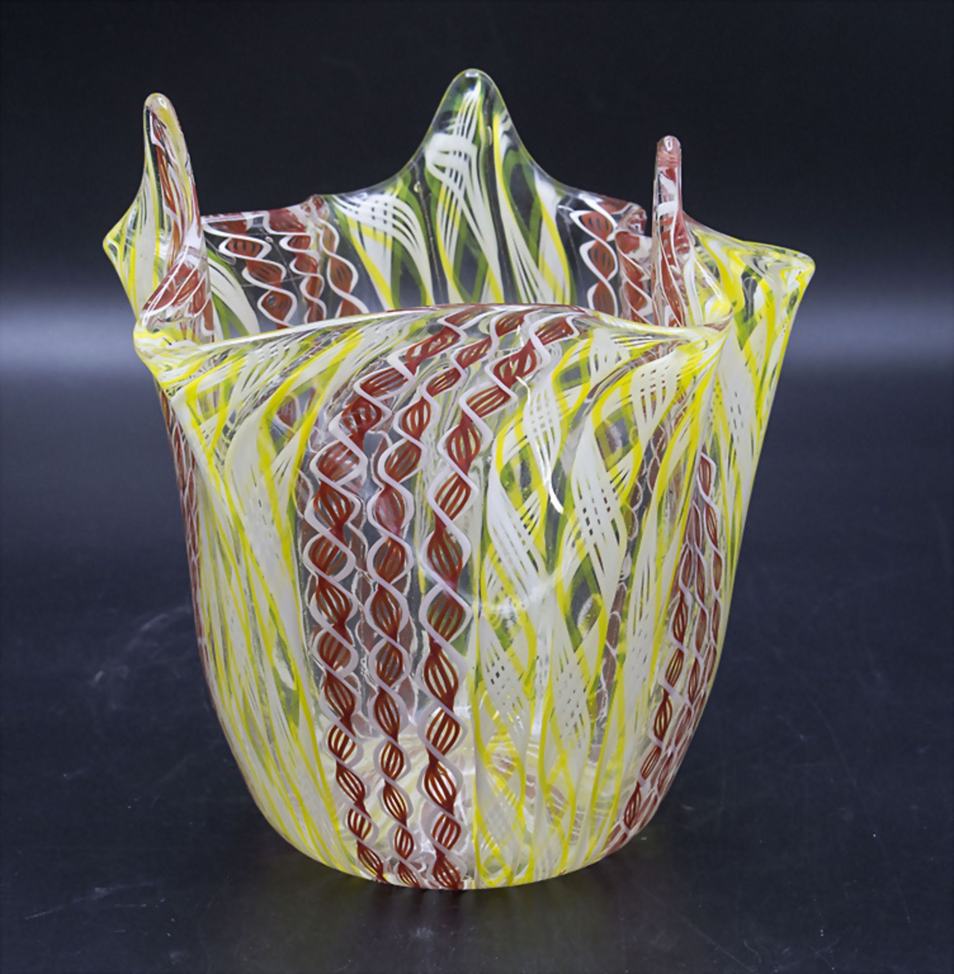 Fazzoletto Taschentuchvase / A Fazzoletto handkerchief vase, Zanfirico, Venini Murano, ...