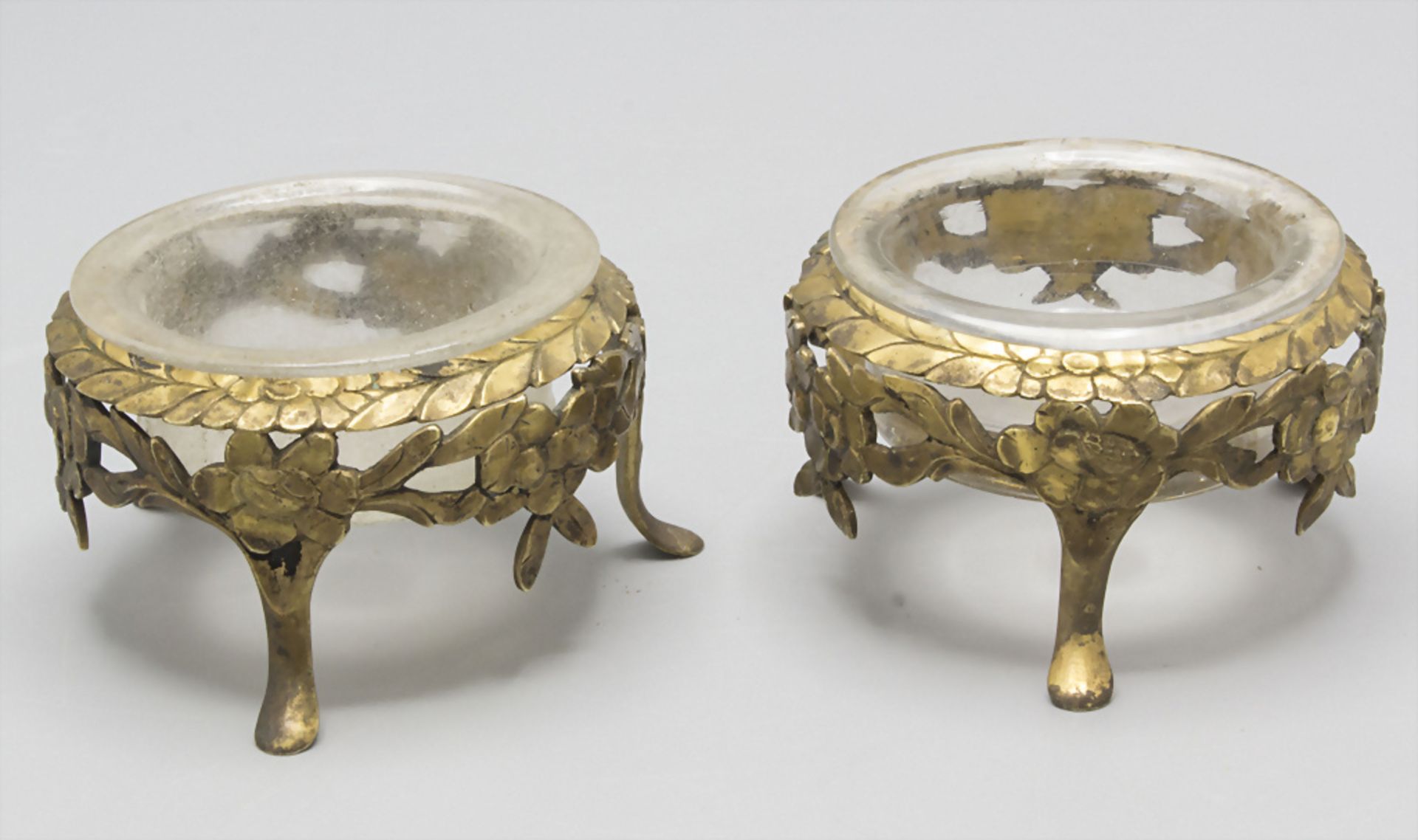 Paar Salieren / A pair of silver salt cellars, 18. Jh. - Image 2 of 4