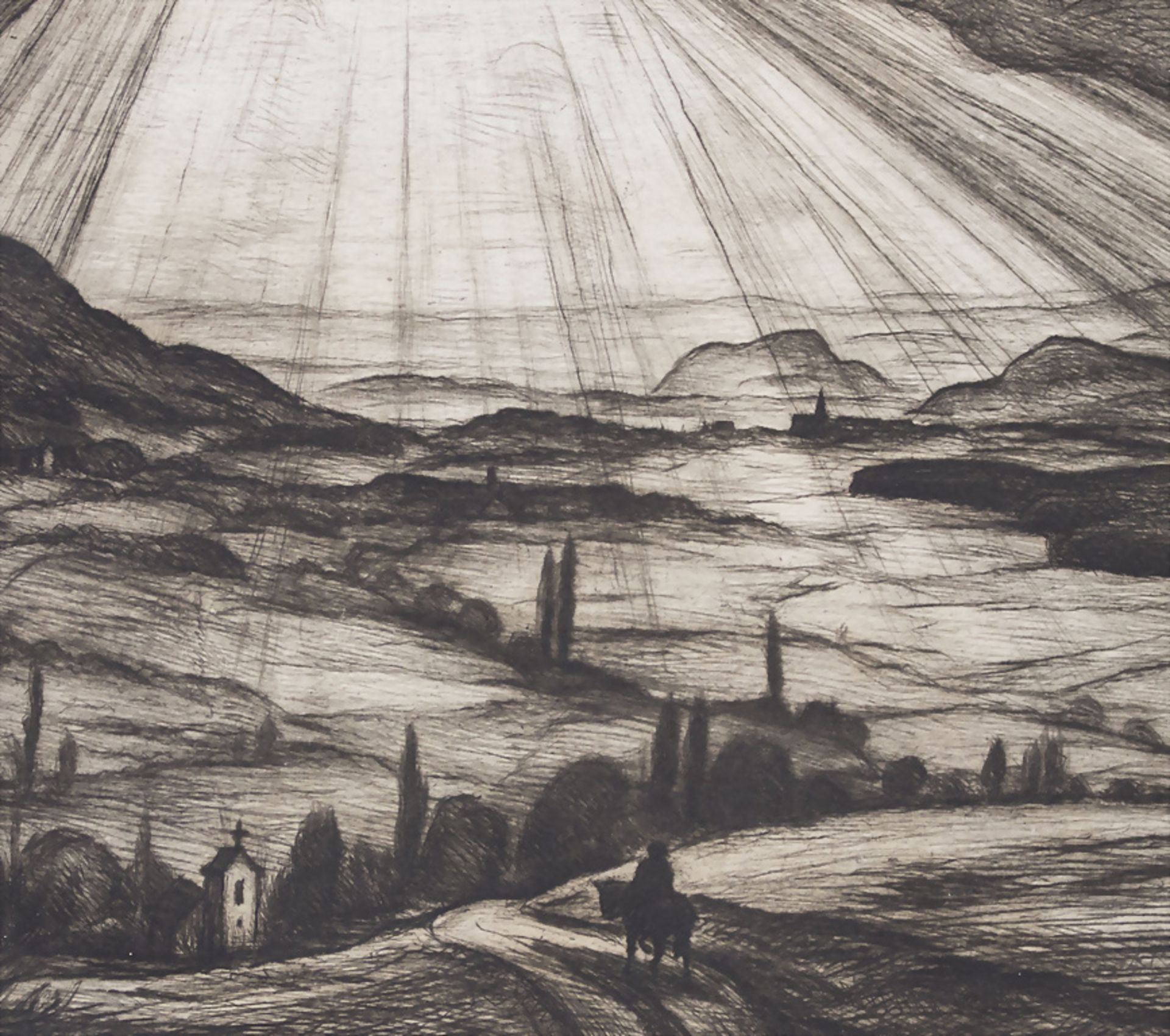 Walter WAENTIG (1881-1962), 'Hegau-Landschaft mit Reiter' / 'Hegau landscape with rider' - Bild 2 aus 5