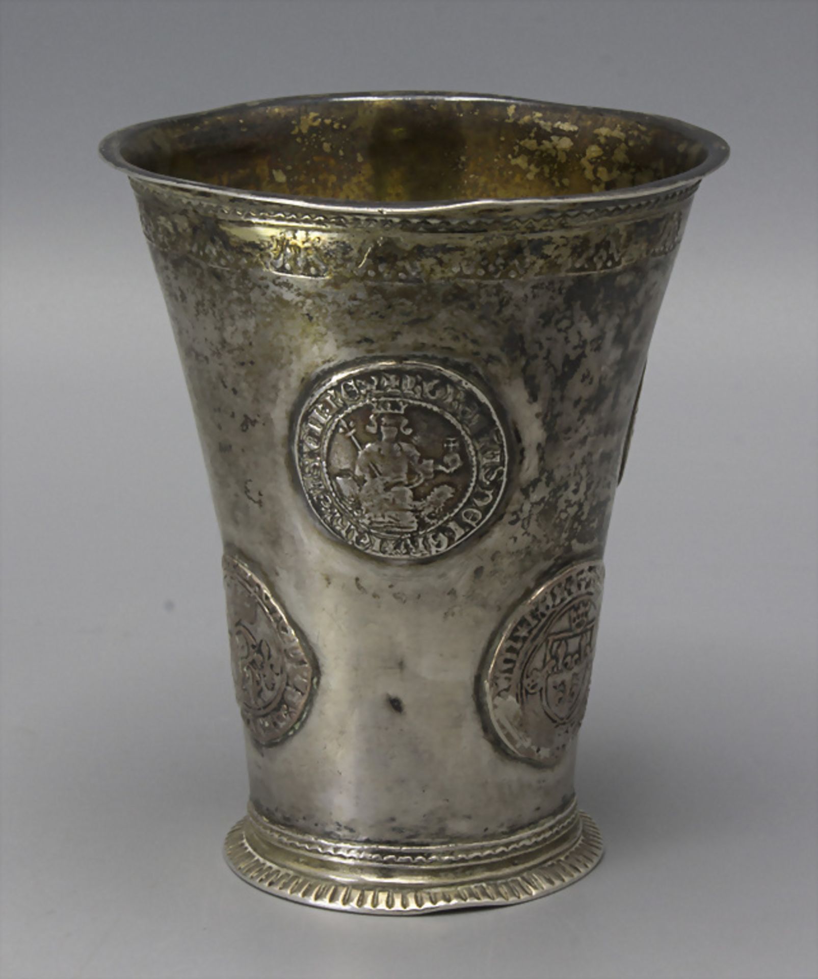 Barock Münzbecher / A Baroque silver beaker, Niels Orstedt, Norrköping, nach 1745