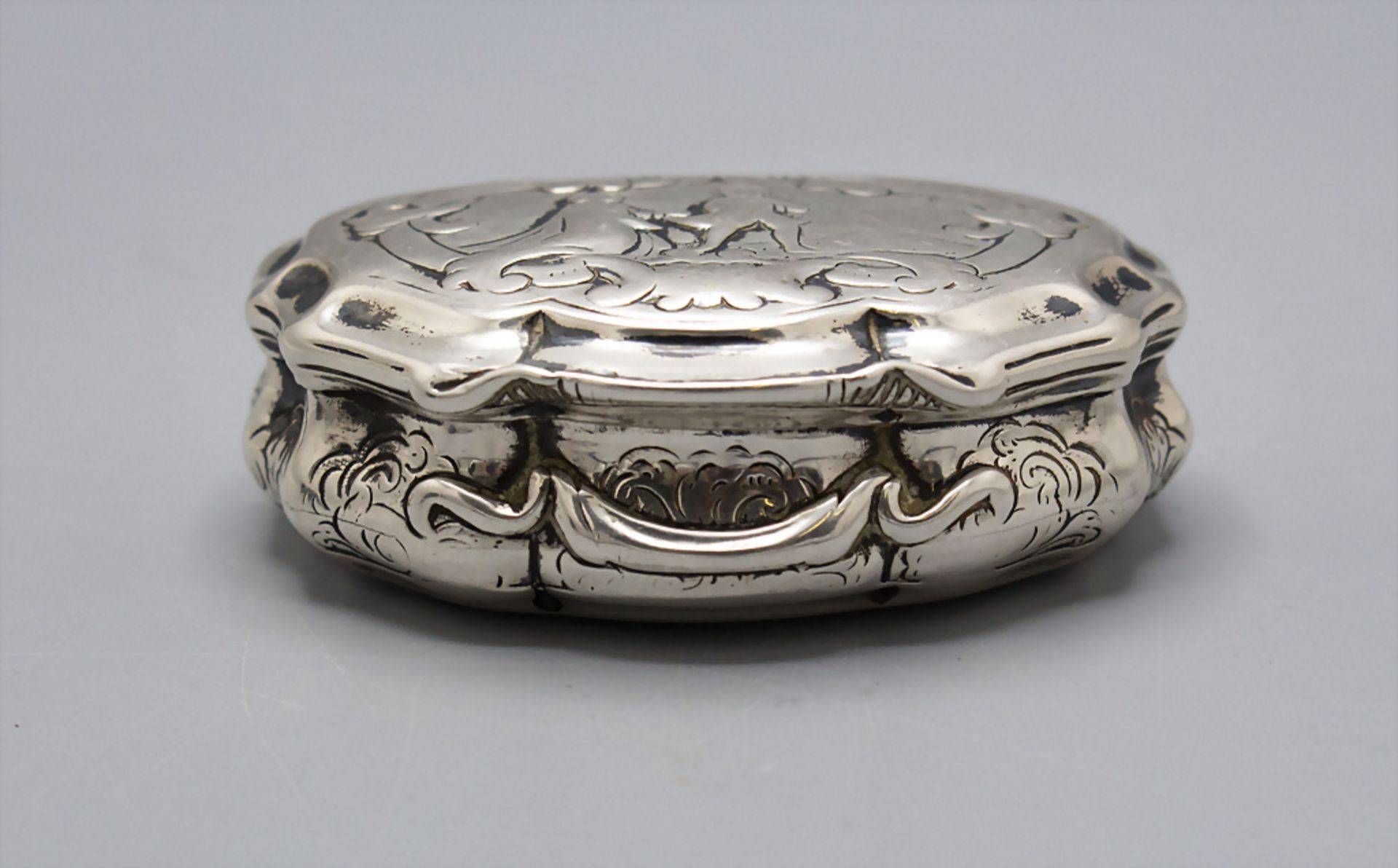 Barock Tabatiere / Schnupftabakdose / A Baroque silver snuff box / tobacco box, deutsch, um 1760 - Bild 4 aus 6