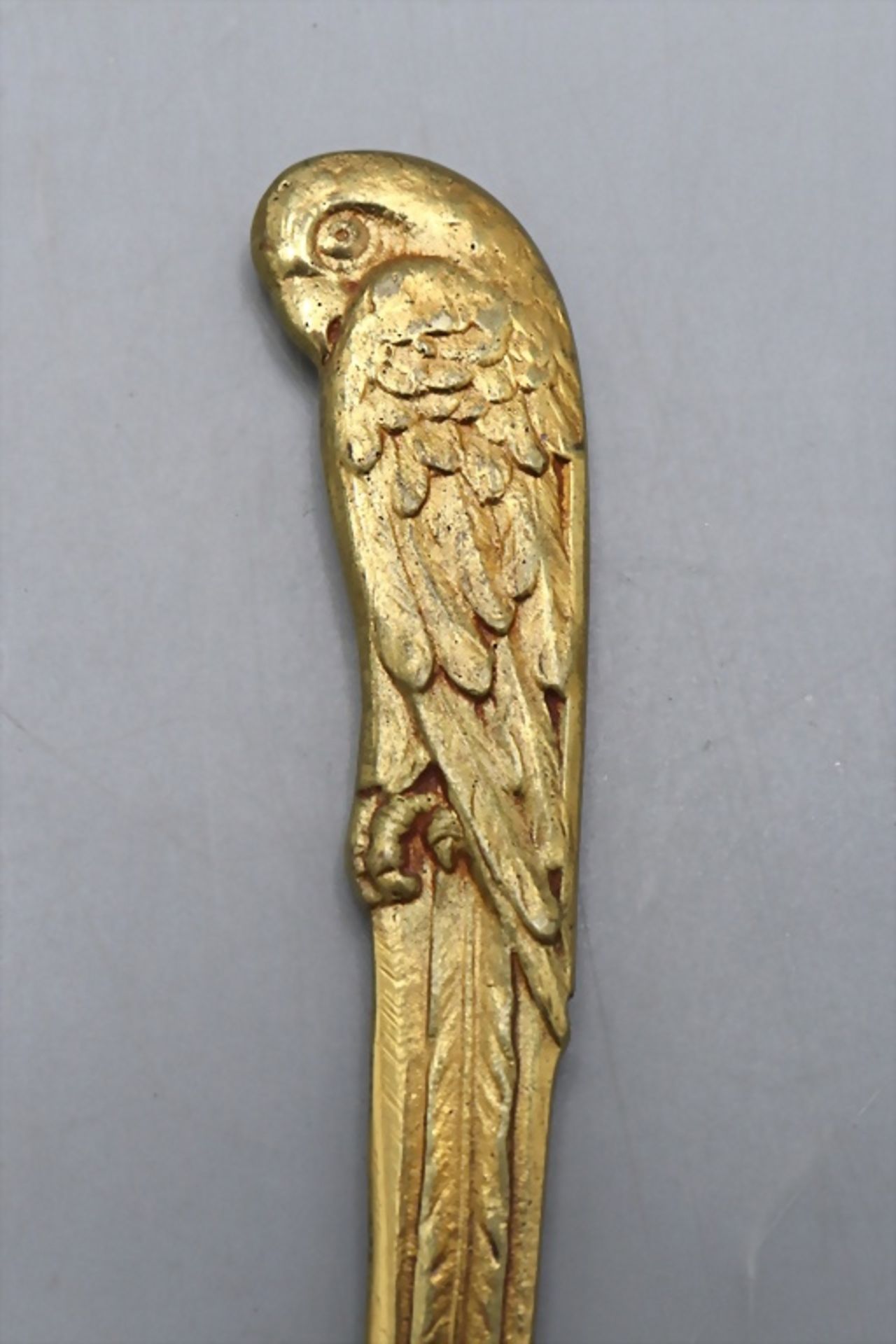 Bronze Jugendstil Brieföffner mit Ara / An Art Nouveau bronze letter opener with a parrot, ... - Image 4 of 4