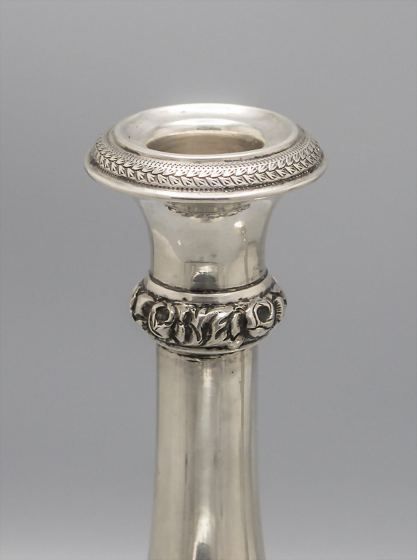 Paar Biedermeier Leuchter / A pair of silver candlesticks, Carl Sander, Wien, 1840 - Bild 2 aus 5