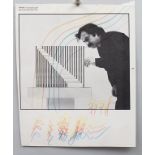 Yaacov AGAM (*1928), Zeichnung und Autograph auf Foto / Drawing and autograph on photograph, ...