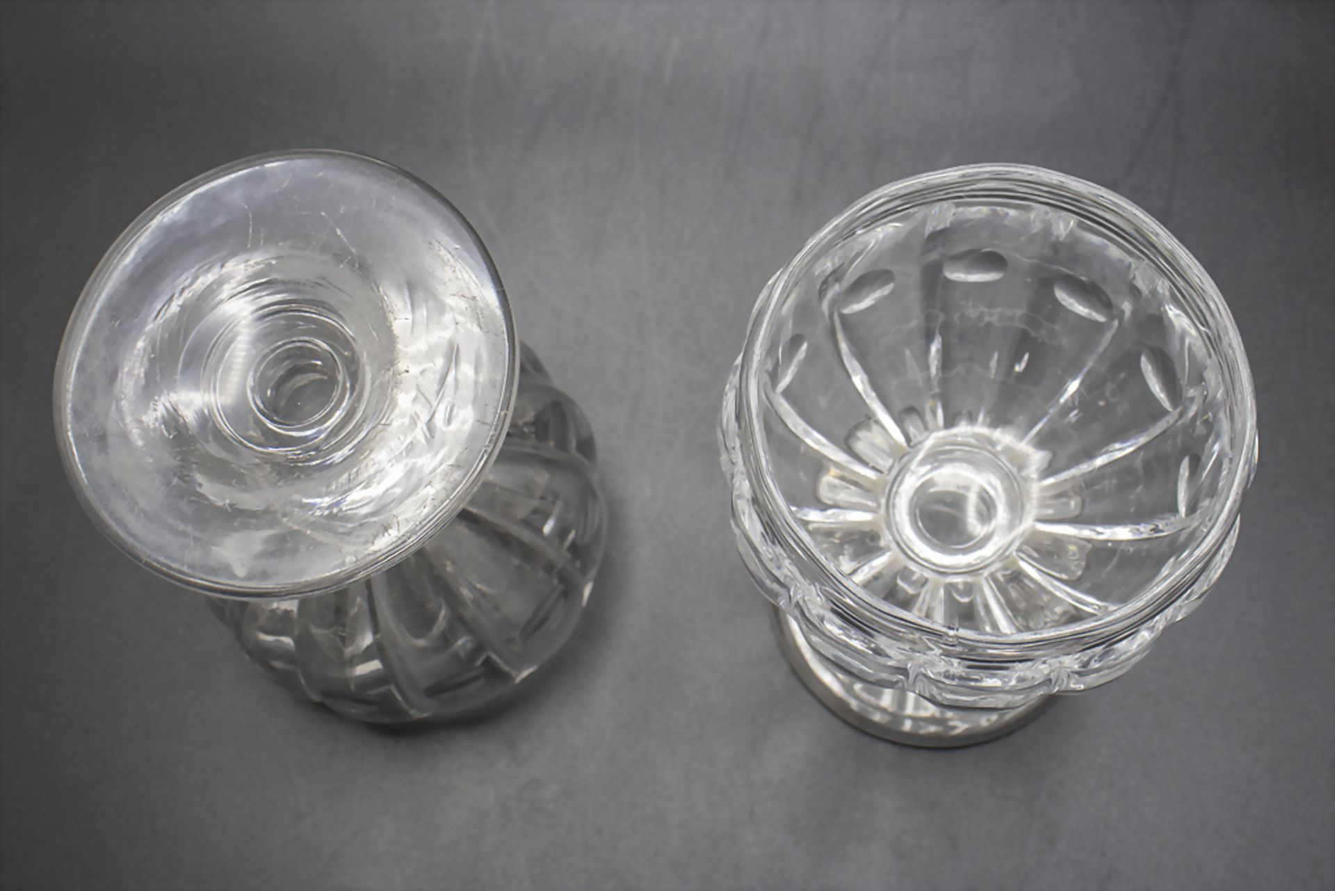 Paar große Weingläser / A pair of large wine glasses, Frankreich, 19. Jh. - Bild 3 aus 4