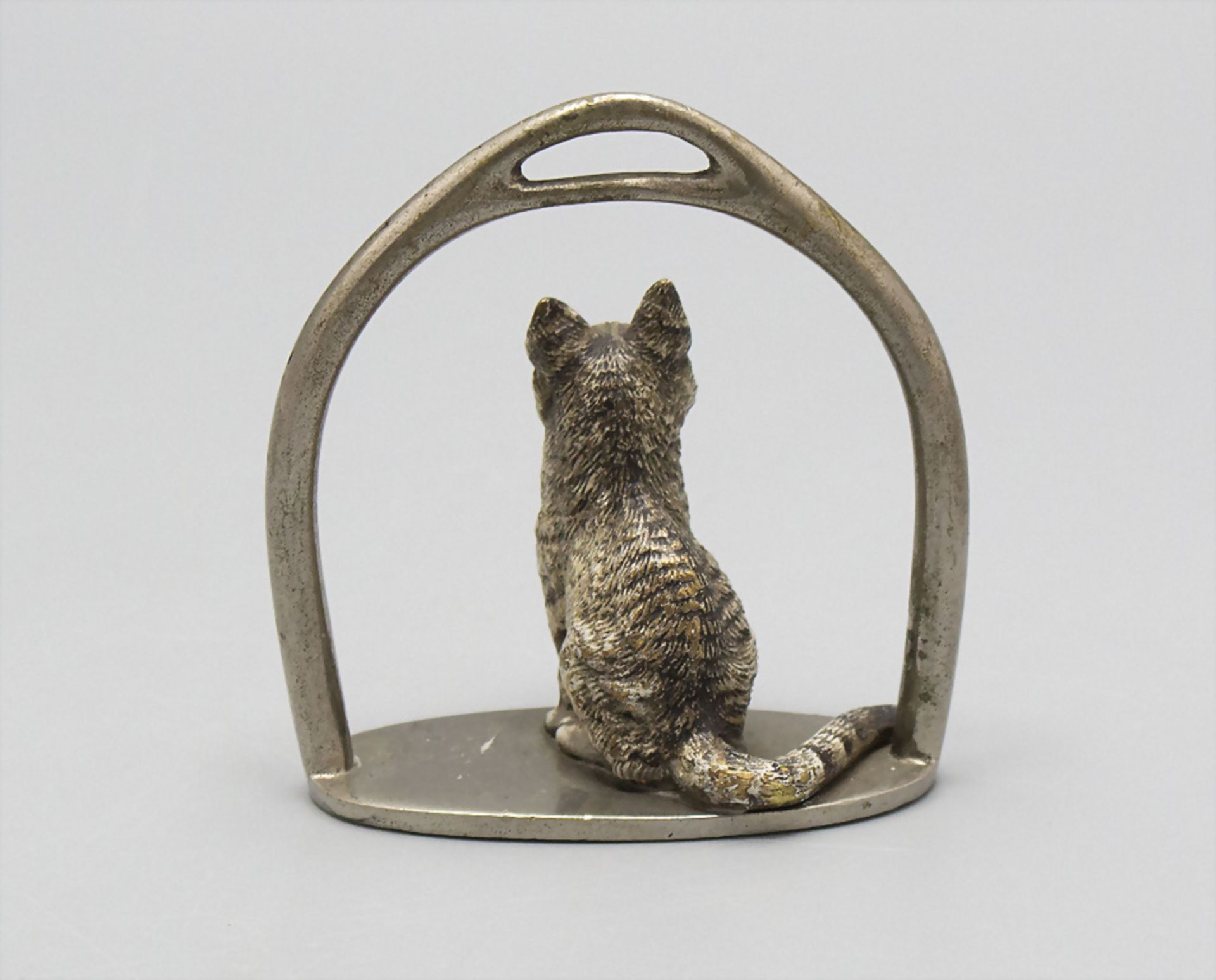 Bronze Kätzchen / A bronze cat, wohl Wien, um 1900 - Image 3 of 6