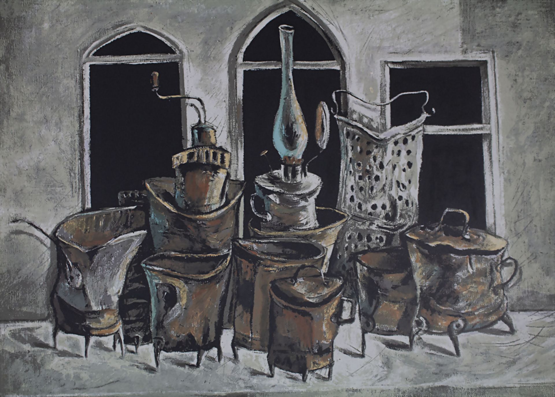 Yosl BERGNER (1920-2017), 'Stillleben Küchenhelfer' / 'Still life kitchen aid', 20. Jh.