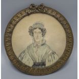 Biedermeier Miniatur Porträt einer Dame / A miniature portrait of a lady, deutsch, um 1800