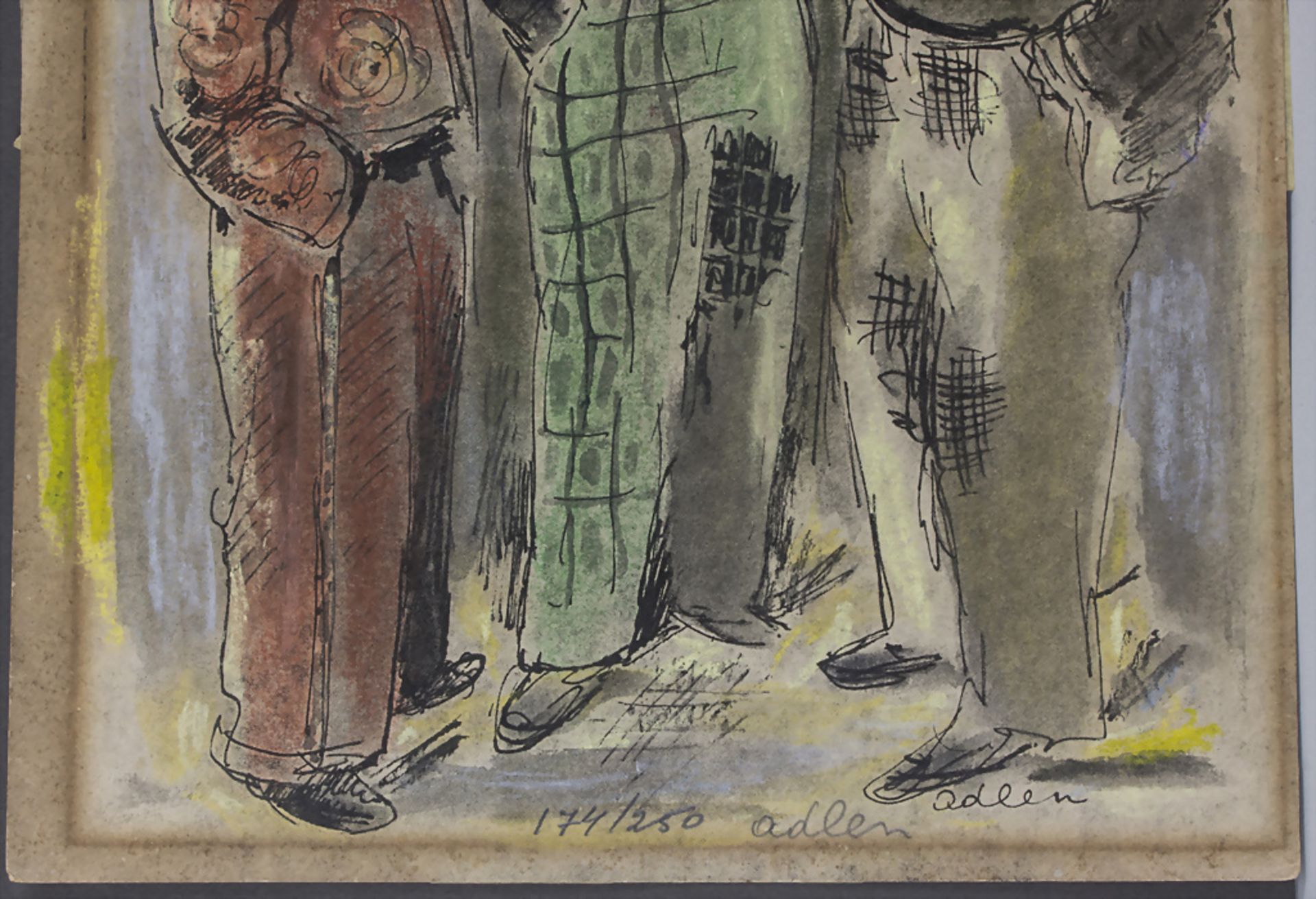 Michel Adlen (1898-1980), 'Drei Männer mit Hut' / 'Three men with hats', 20. Jh. - Image 4 of 5