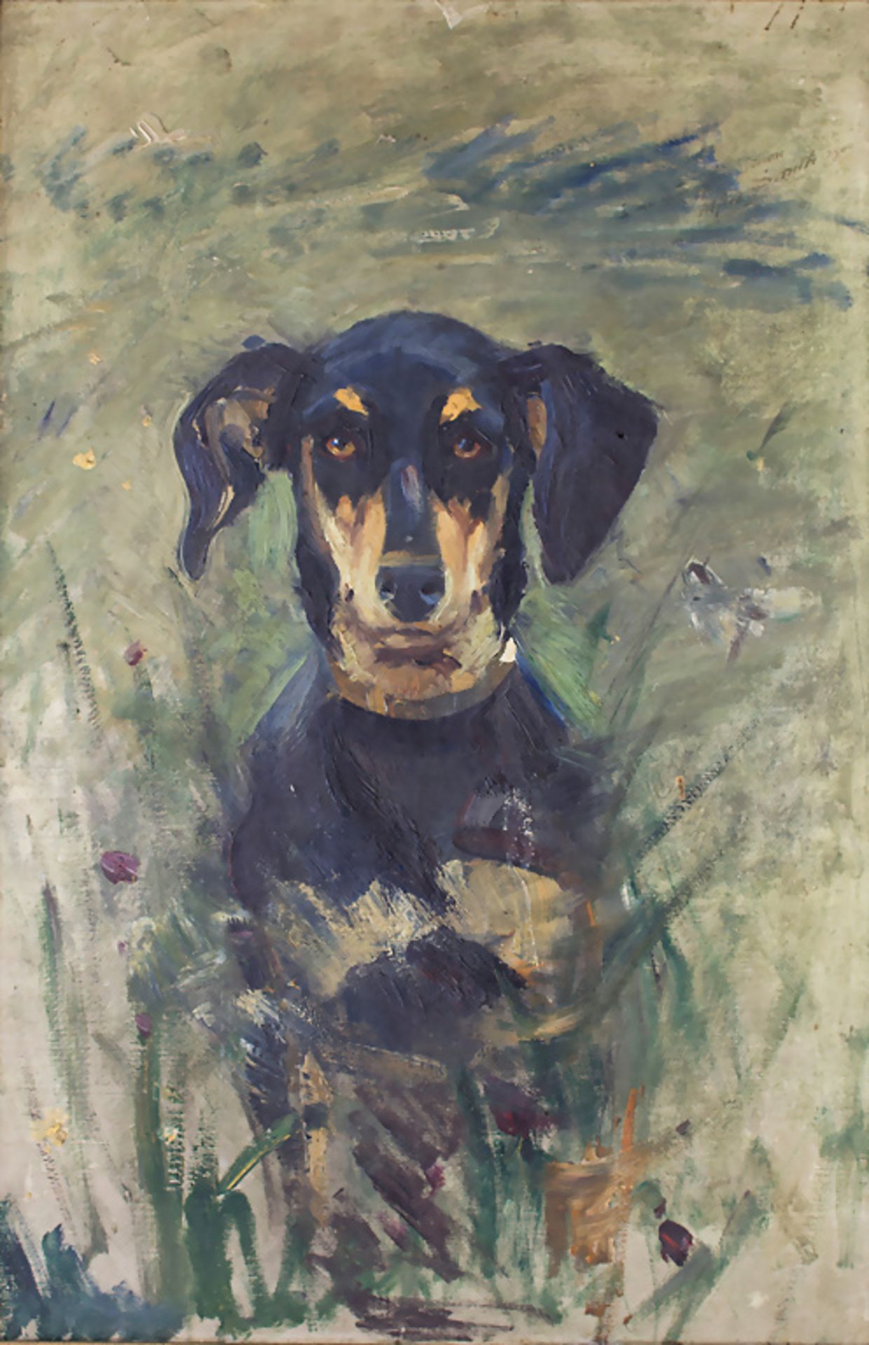 Alfred SCHMIDT (Dresden 1867-1956 Stuttgart), Dackel / A Dachshund, um 1900