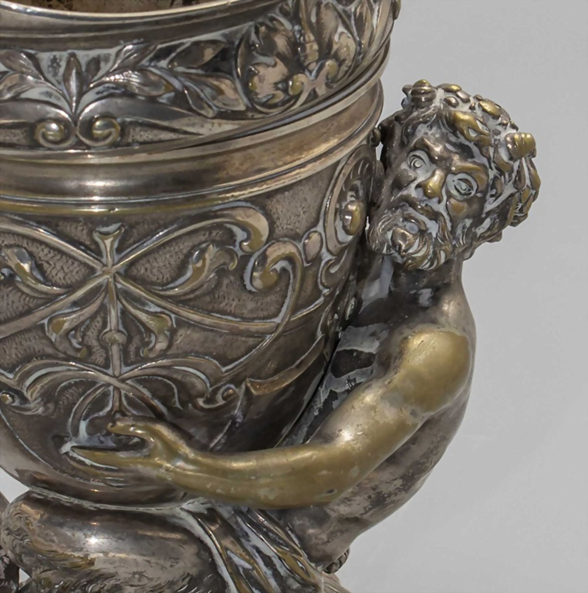 Bronze Ziergefäß mit Faun / A decorative bronze vase with a faun, Frankreich, um 1880 - Image 6 of 6