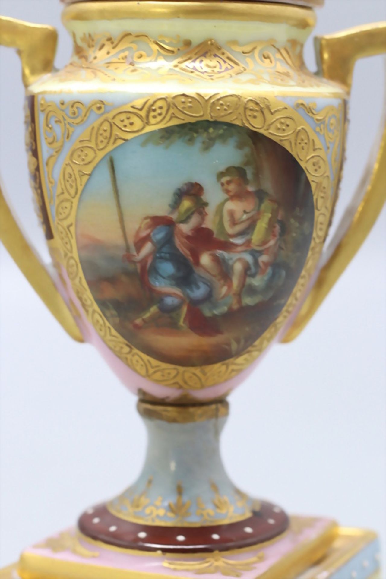 Kleine Amphoren-Vase / A small amphora vase, wohl Thüringen/Suhl (Erdmann Schlegelmilch), 19. Jh. - Image 2 of 6