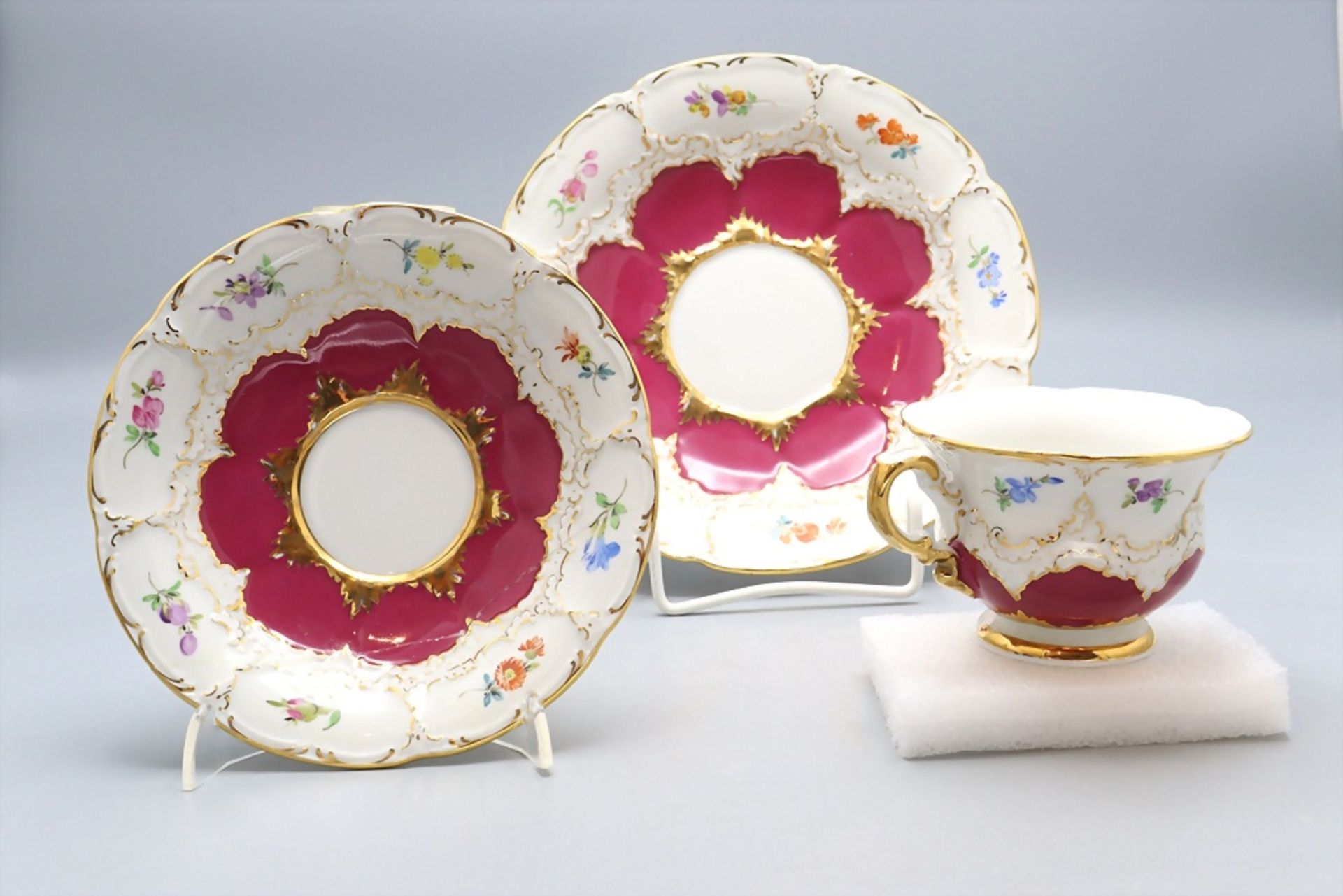 Mokkagedeck / A mocha place setting, Meissen, nach 1934 - Image 2 of 5