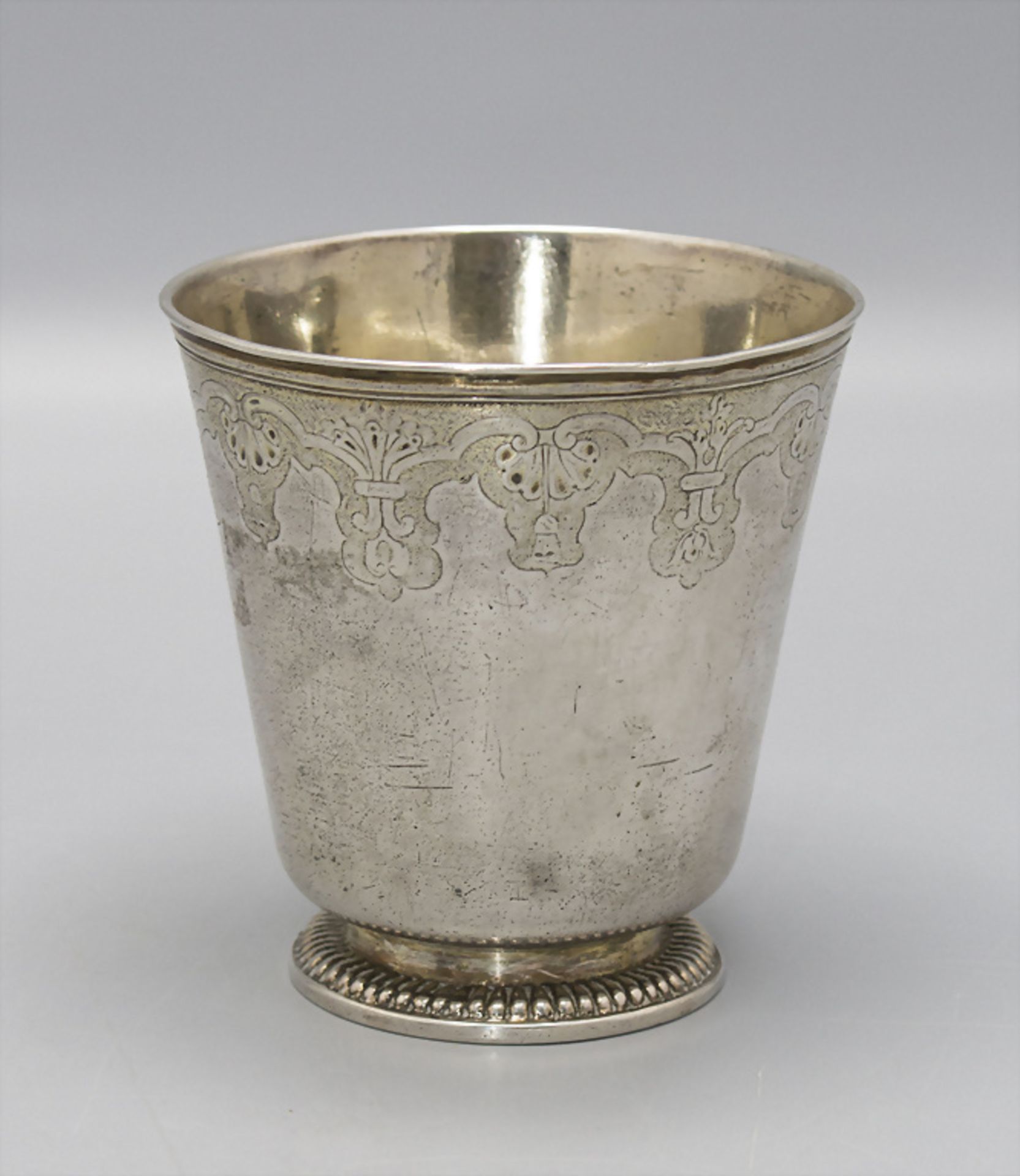 Barock Becher / A Baroque silver beaker, Johann Ludwig Imlin der Ältere, Straßburg/Strasbourg, ...