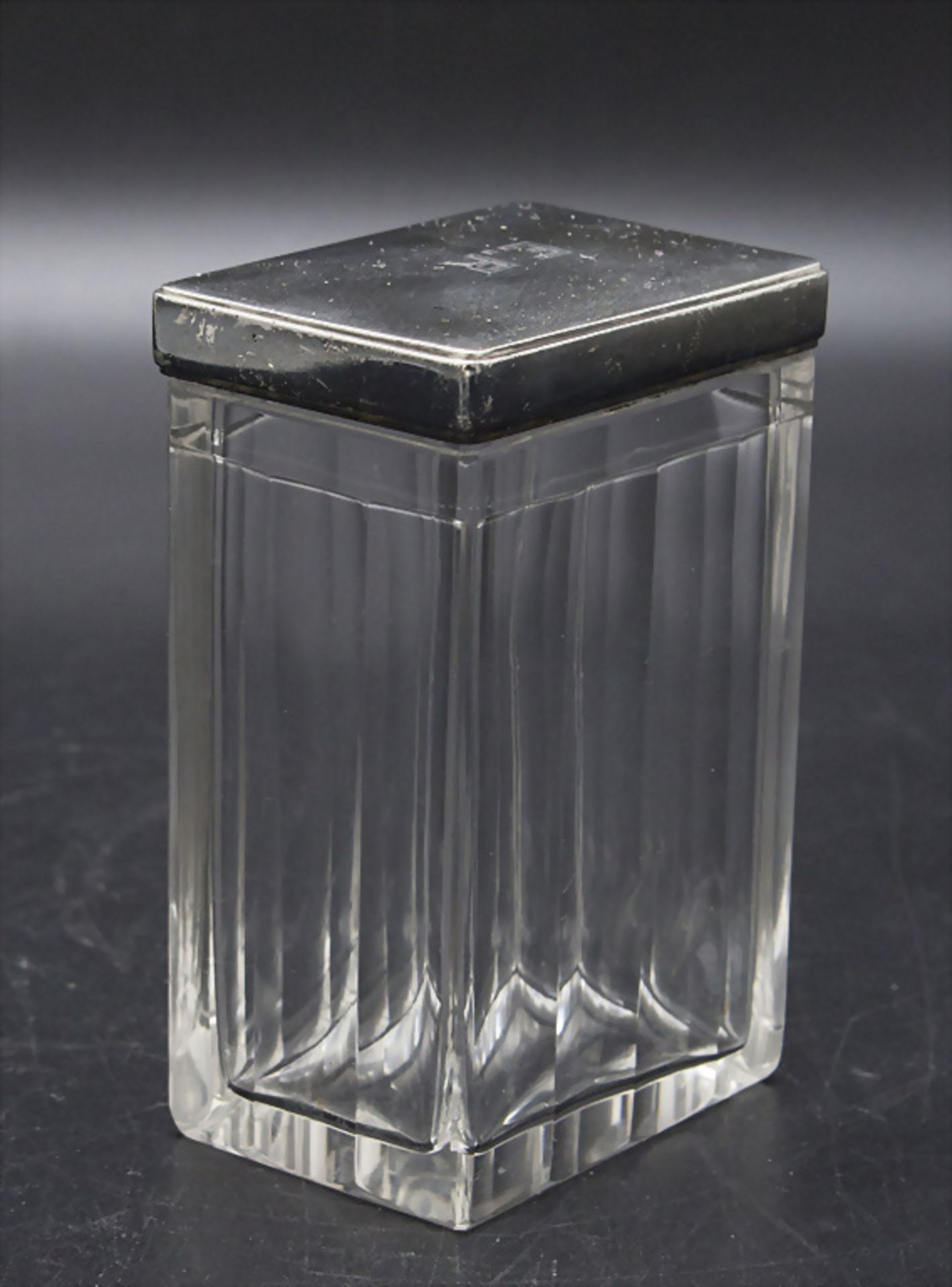 Rechteckige Art Déco Glasdose mit Silberdeckel / An Art Deco glass box with silver lid, ... - Image 3 of 5