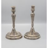 Paar Klassizismus Leuchter / A pair of Classicism silver candlesticks, Barcelona, um 1800