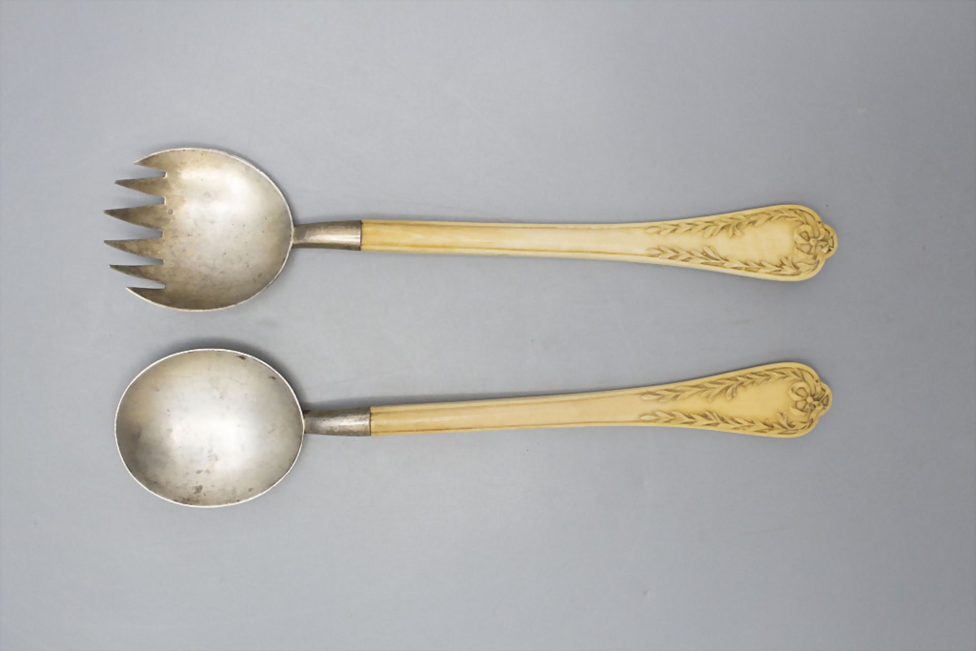 Vorlegebesteck / A silver serving cutlery, Wien, 1867-1922