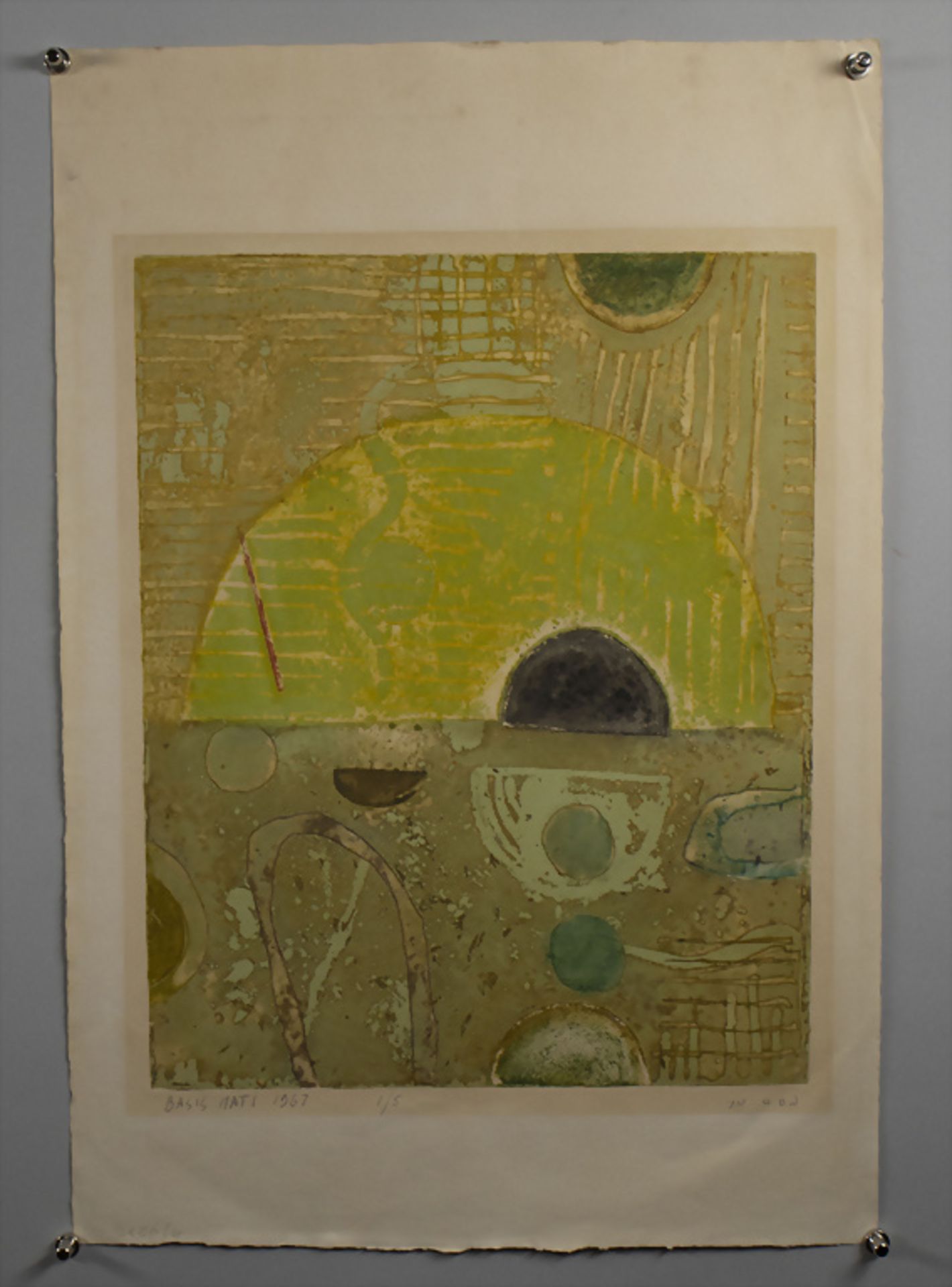 Mati BASIS (*1933), 'Composition in green', 1967 - Bild 2 aus 5