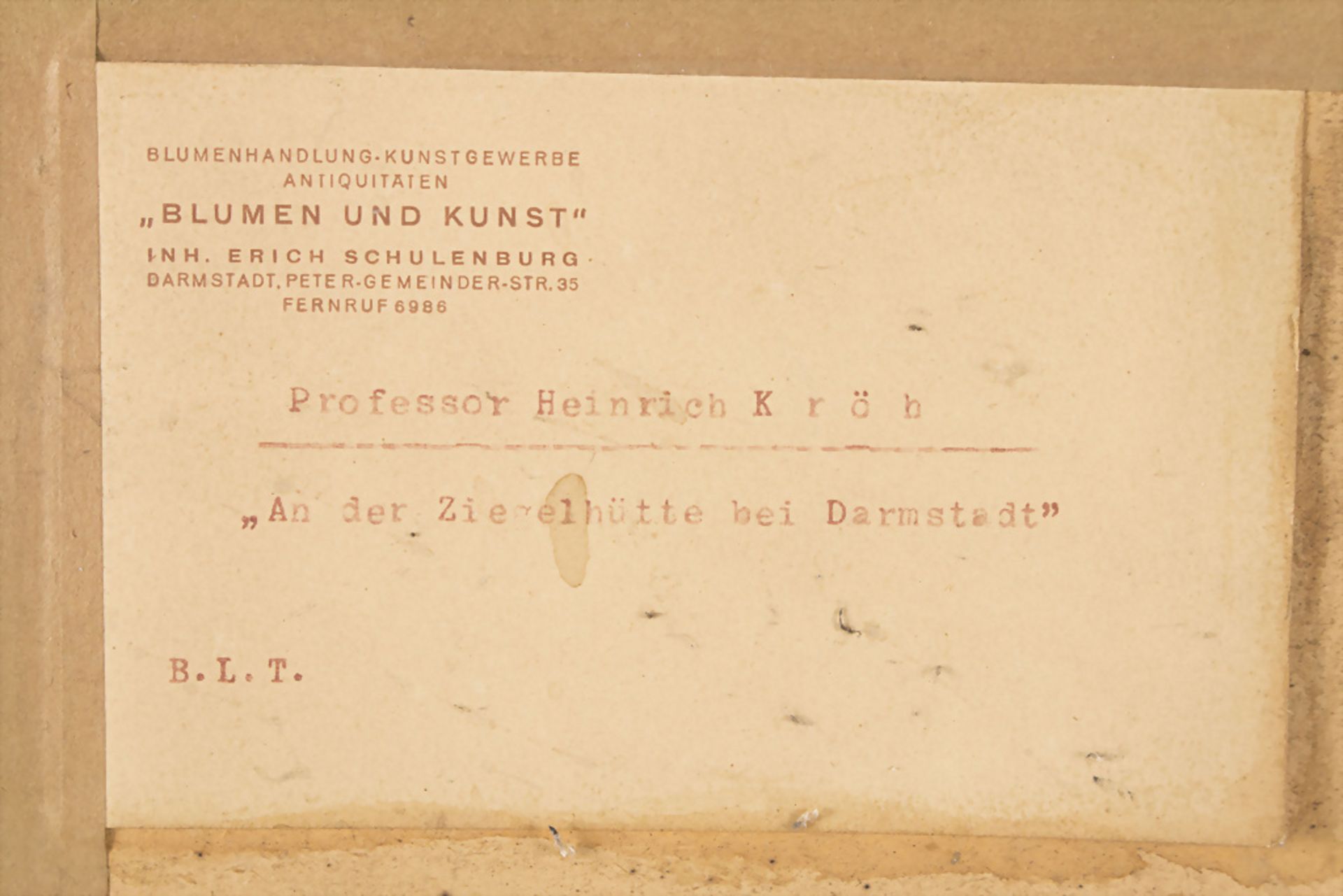 Heinrich Reinhard KRÖH (1841 Darmstadt-1941 ebenda), 'An der Ziegelhütte bei Darmstadt' / 'At ... - Bild 6 aus 7