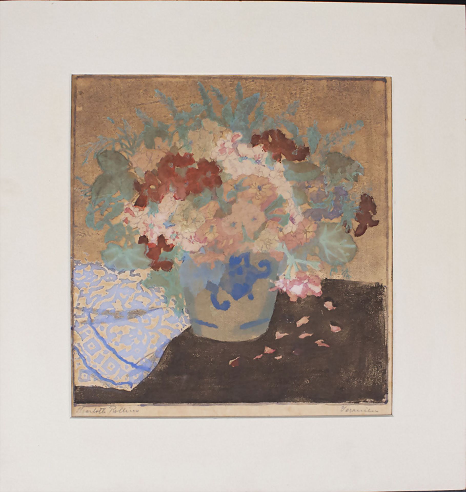 Charlotte ROLLINS (1885-1945), 'Geranien Stillleben' / 'Still life with Geranium' - Bild 2 aus 5