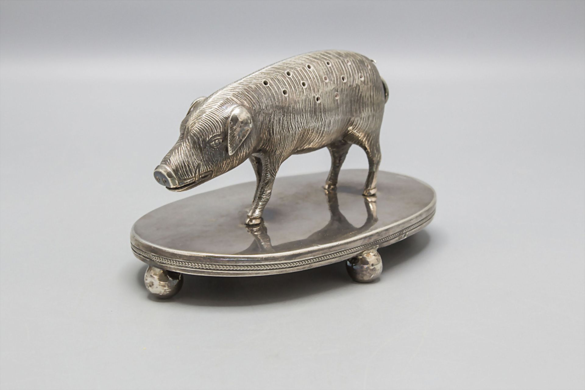 Keiler / Wildschwein als Zahnstocherhalter / A silver boar as toothpick holder, Carlo ... - Bild 2 aus 6