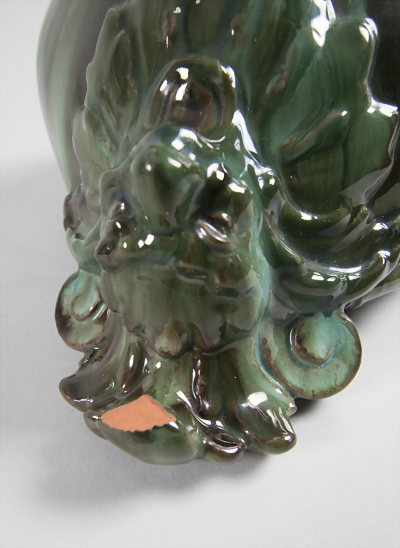 Jugendstil Cachepot mit Maskarons / An Art Nouveau planter with mascarons, Clément Massier, ... - Image 6 of 6