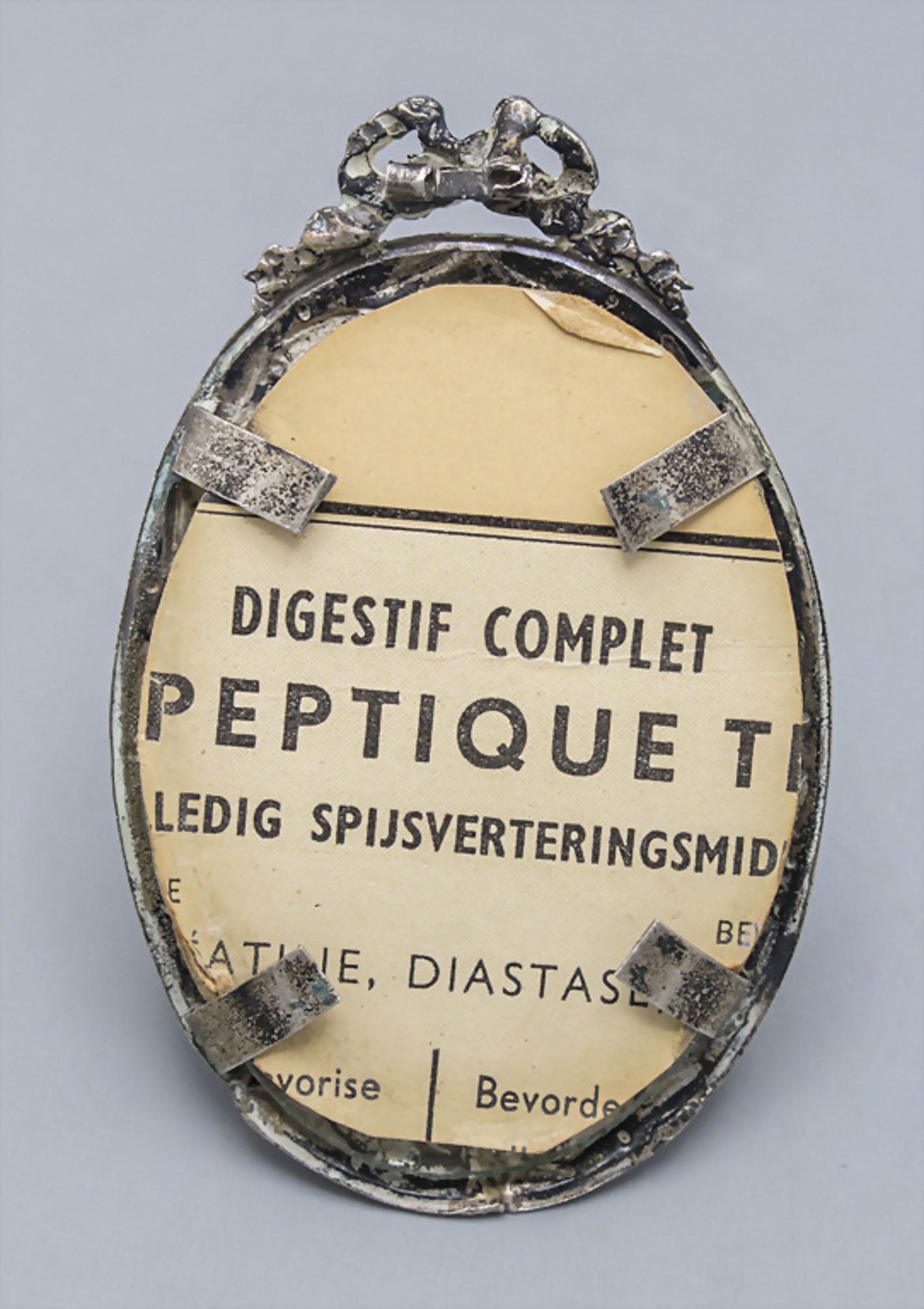 Ovaler Miniatur Silberrahmen / An oval miniature silver frame, wohl Frankreich, 19. Jh. - Bild 2 aus 2