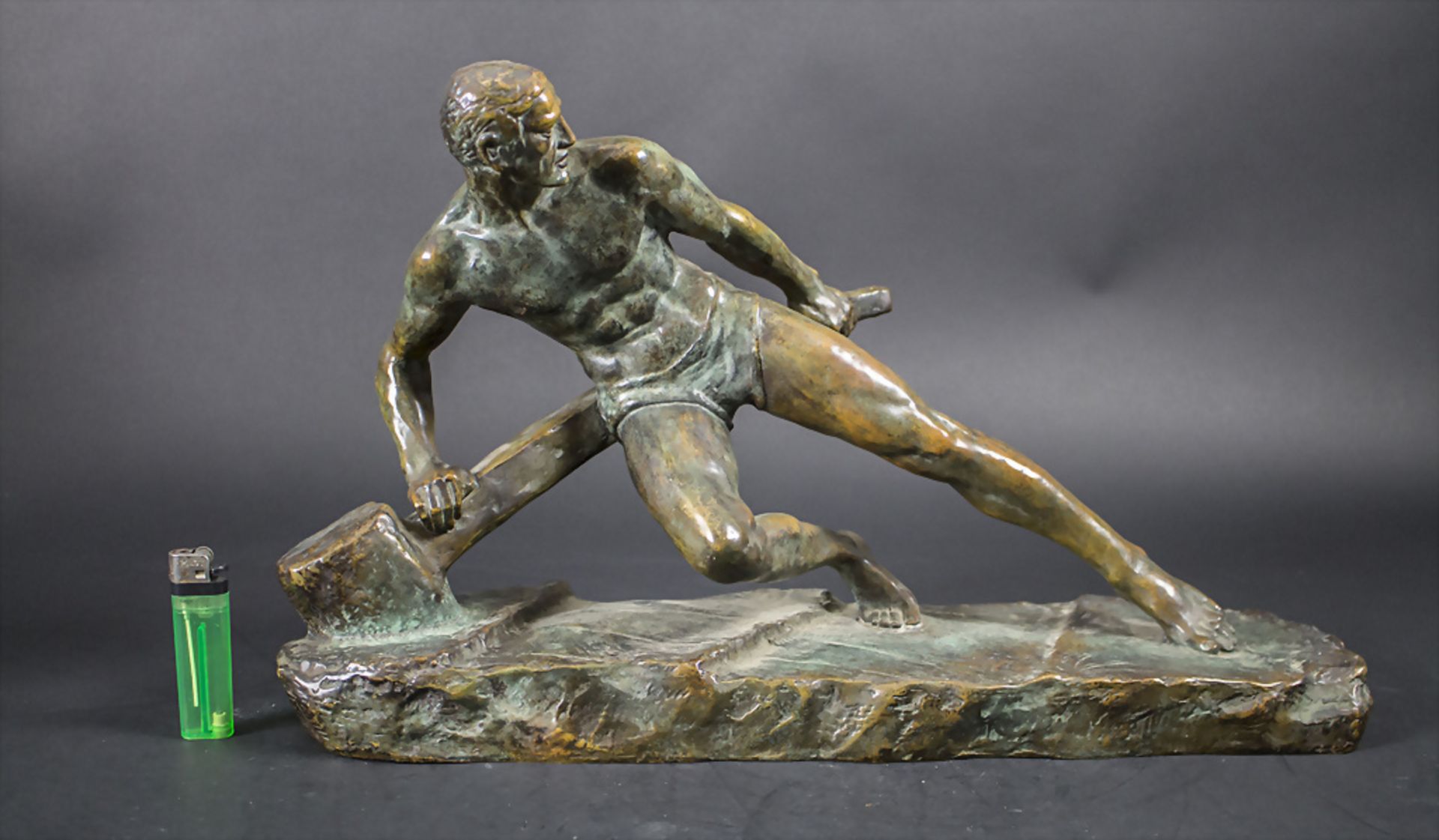 Pierre LE FAGUAYS (1892-1962), Art Déco Bronzeplastik 'Athletischer Steuermann' / An Art Deco ...