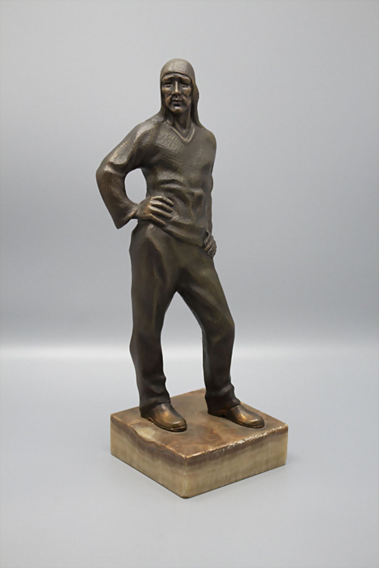 Nach Constantin Meunier (1831-1905), Bronzeplastik 'Hafenarbeiter' / A bronze sculpture 'Dock ...