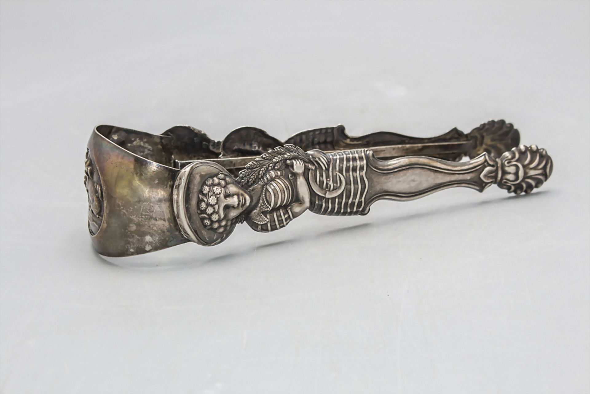 Figürliche Zuckerzange / Figural silver sugar tongs, wohl deutsch, 19. Jh. - Image 2 of 4