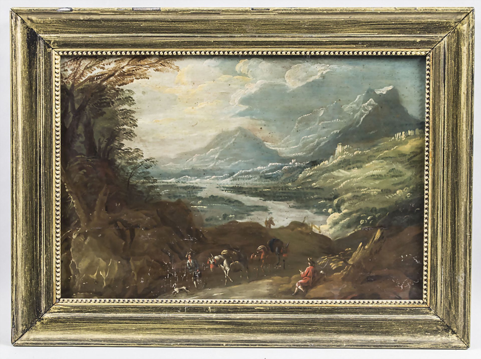 Joos de MOMPER (1564-1635), 'Weitläufige Berglandschaft mit Reisenden' / An extensive ... - Image 2 of 5