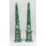 Paar Malachit Obelisken / A pair of malachite obelisks, Russland, 20. Jh.