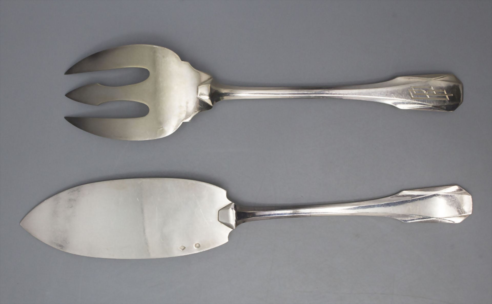 Art Déco Fischbesteck für 18 Personen / 38 pieces of silver Art Deco fish cutlery, Frankreich, ... - Image 5 of 8