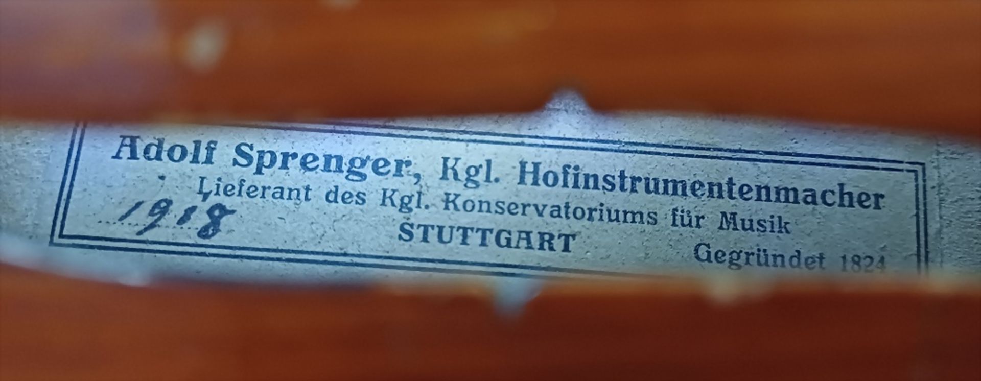Violine / A violin, deutsch, Adolf Sprenger, Stuttgart, 1918 - Bild 8 aus 8
