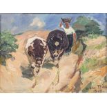 Otto DILL (1884-1957), 'Bäuerin mit Rindern' oder 'Ein sonniger Tag', 1918