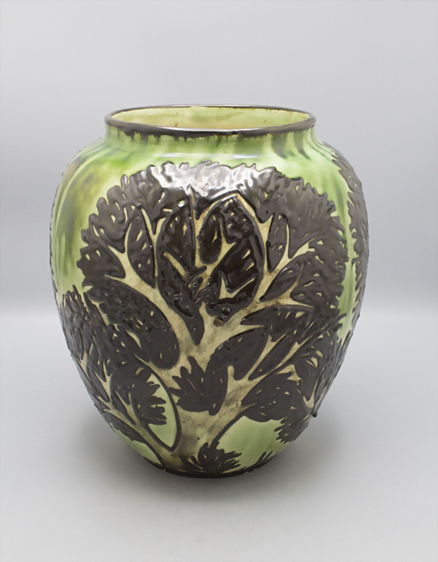 Jugendstil Majolika Vase 'Bäume' / An Art Nouveau majolica vase 'Trees', Max Laeuger, ...