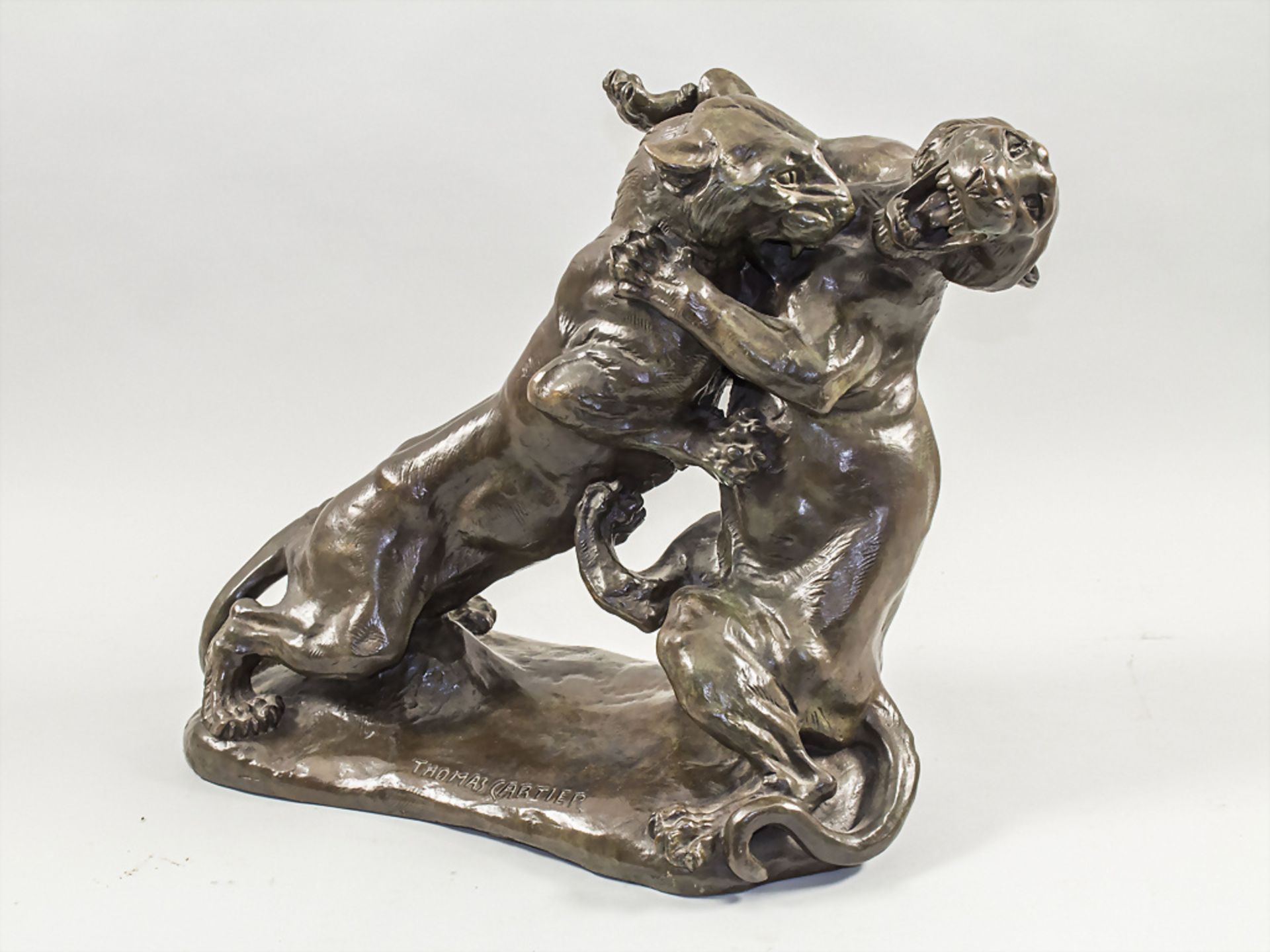 Thomas Francois CARTIER (1879-1936), Kämpfende Löwinnen / Fighting lionesses, Frankreich, um 1925
