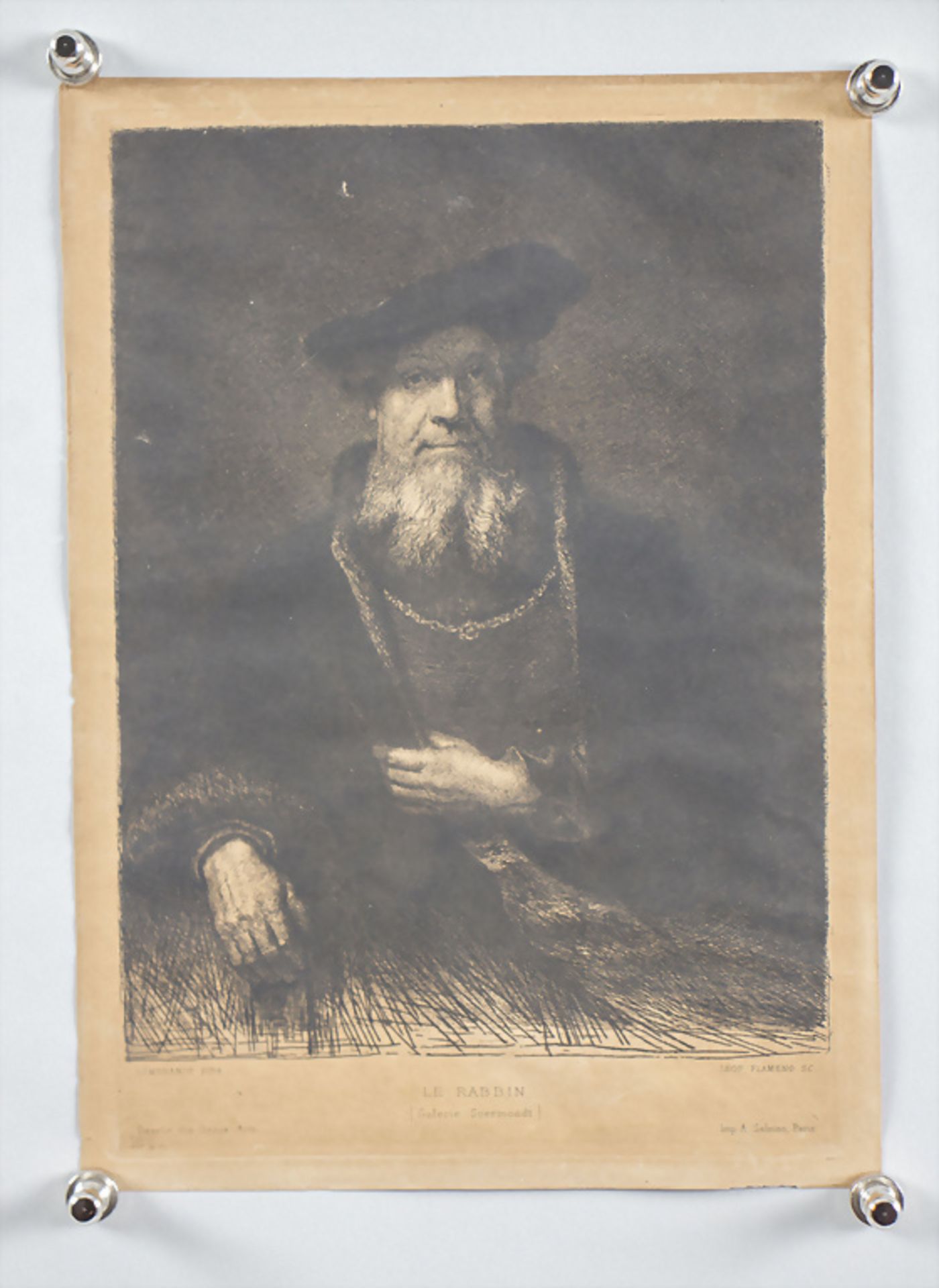Rembrandt VAN RIJN (1606-1669), 'Le Rabbin', Gazette des Beaux Arts, Paris, Ende 19. Jh. - Bild 2 aus 4