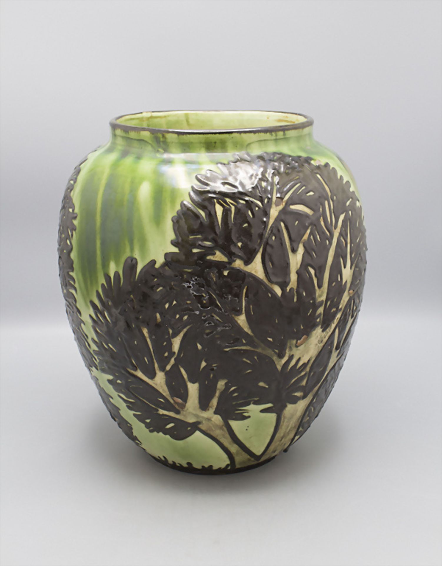 Jugendstil Majolika Vase 'Bäume' / An Art Nouveau majolica vase 'Trees', Max Laeuger, ... - Bild 3 aus 6