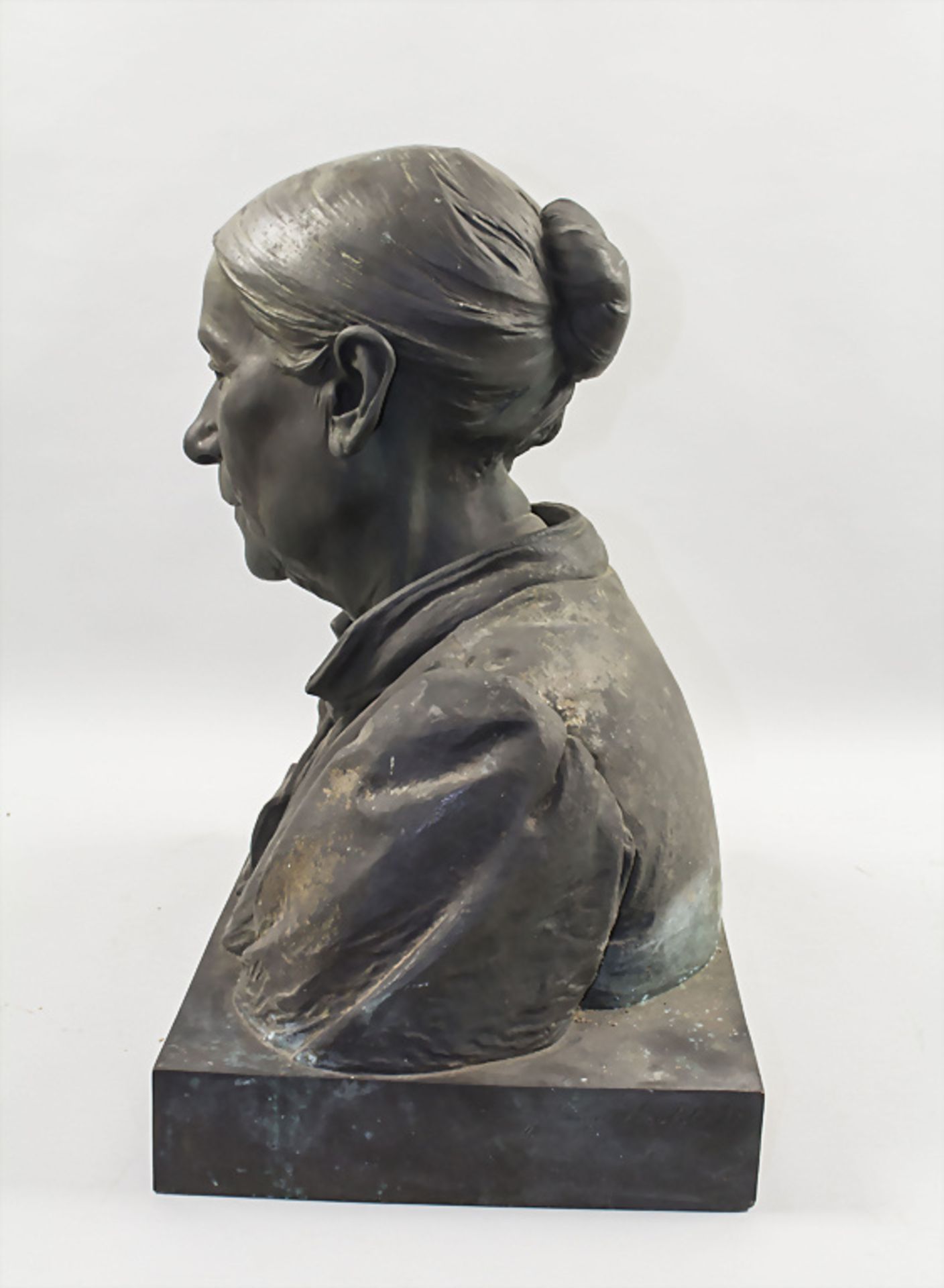 Johannes KNUBEL (1877 Münster-1949 Düsseldorf), Bronze 'Büste einer alten Frau' / A bronze ... - Bild 5 aus 8