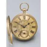 Offene Taschenuhr / An 18 ct gold open faced pocket watch, N.A. Myers, Edinburgh, um 1880