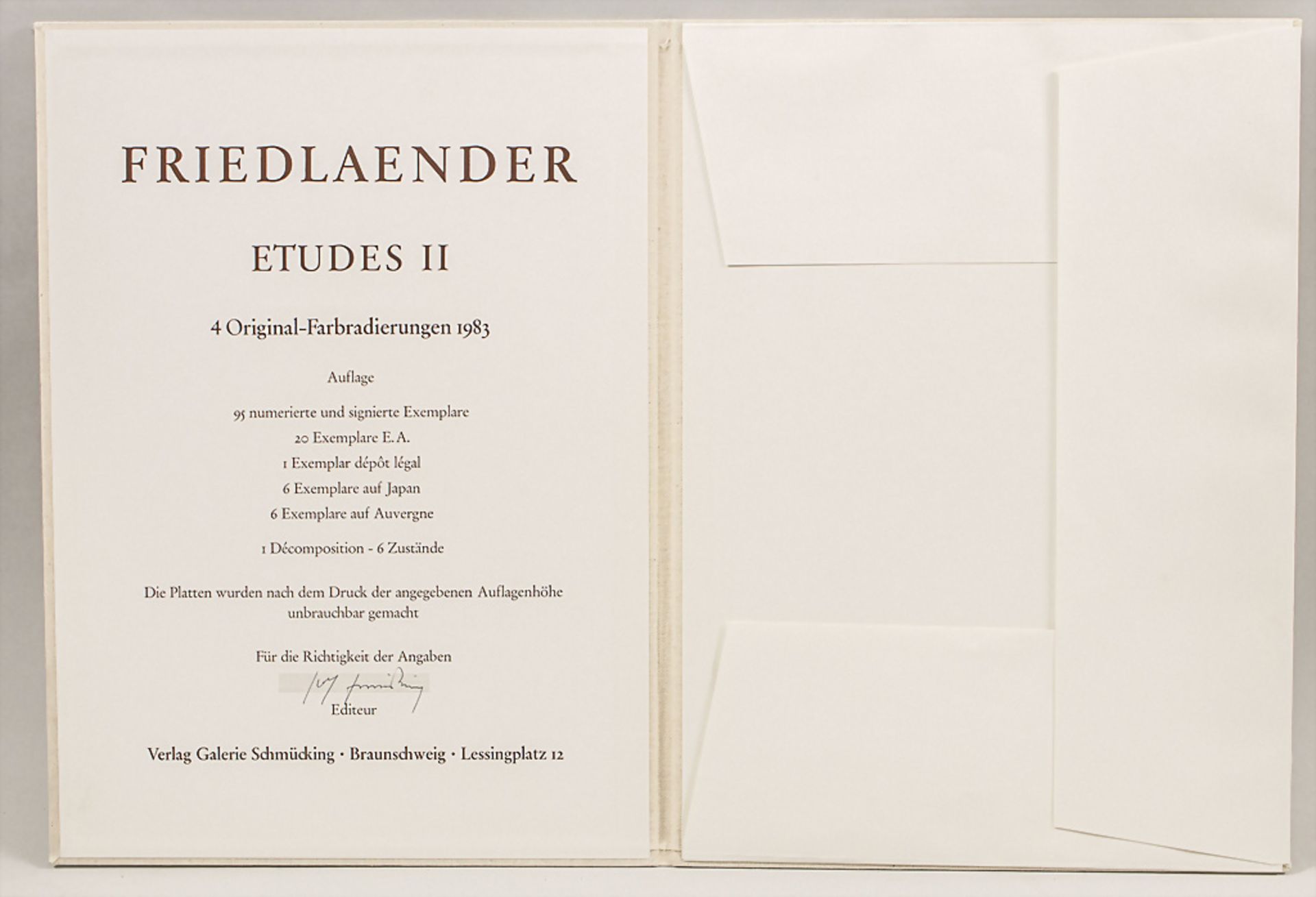 Johnny FRIEDLAENDER (Pless 1912-1992 Paris), 'Etudes II', Galerie Schmücking, 1983 - Bild 10 aus 11