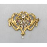 Jugendstil Anhänger/Brosche / An Art Nouveau 18 ct gold pendant/brooch, Frankreich, um 1900