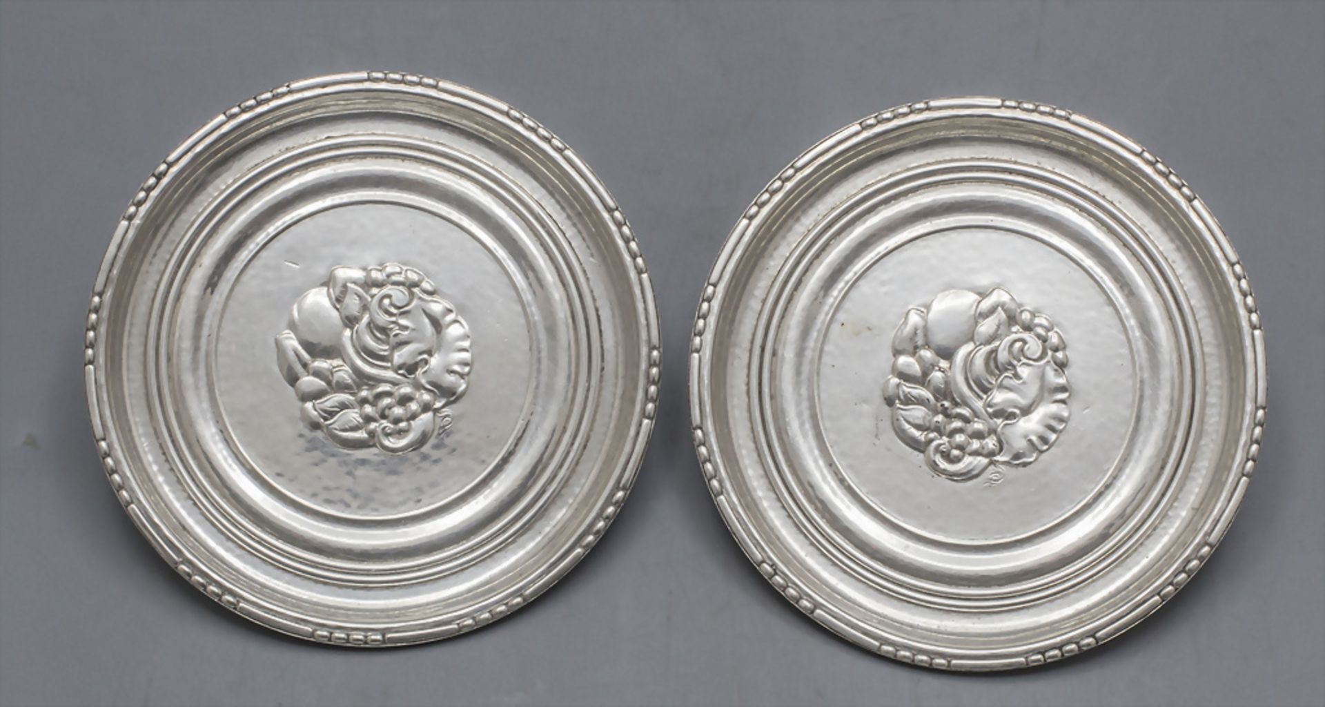 Paar Untersetzer / Two silver coasters, Georg Jensen, Kopenhagen, um 1931