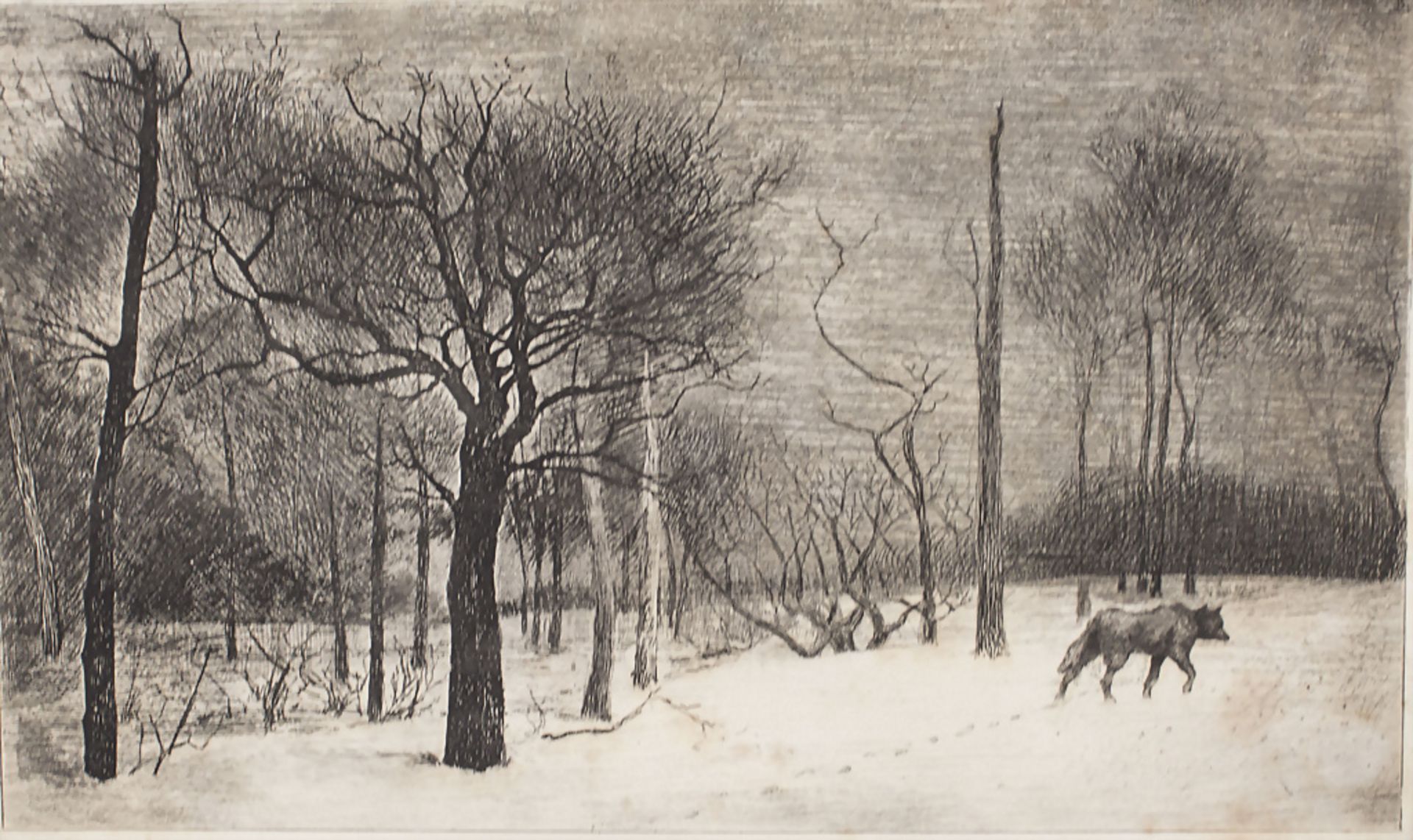 Félix BRAQUEMOND (1833-1914), 'Der Wolf im Schnee' / 'Le loup dans la neige', Zeitschrift für ... - Bild 2 aus 5