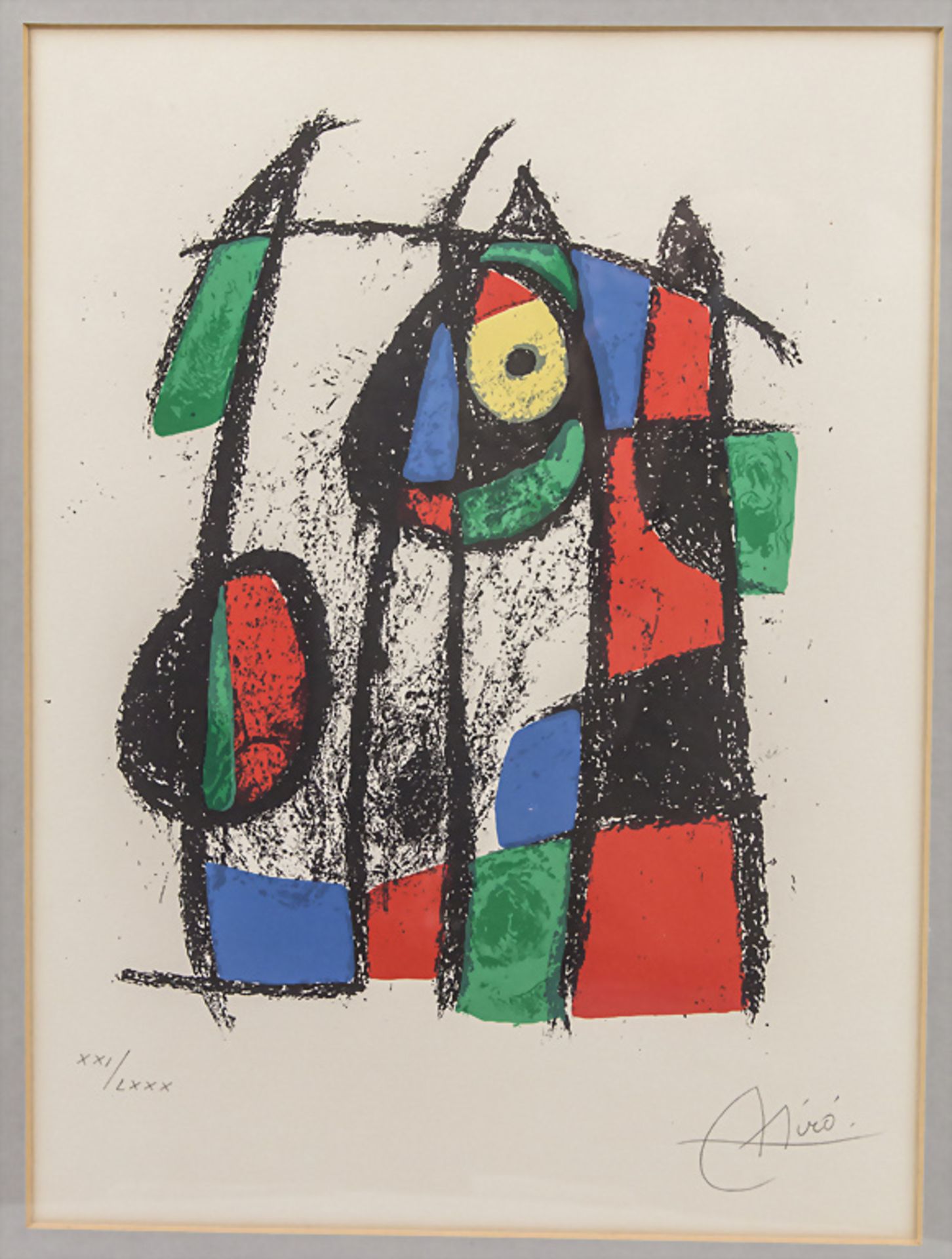 Joan MIRO (1893-1983), 'Komposition' or 'The curious cat', 1975