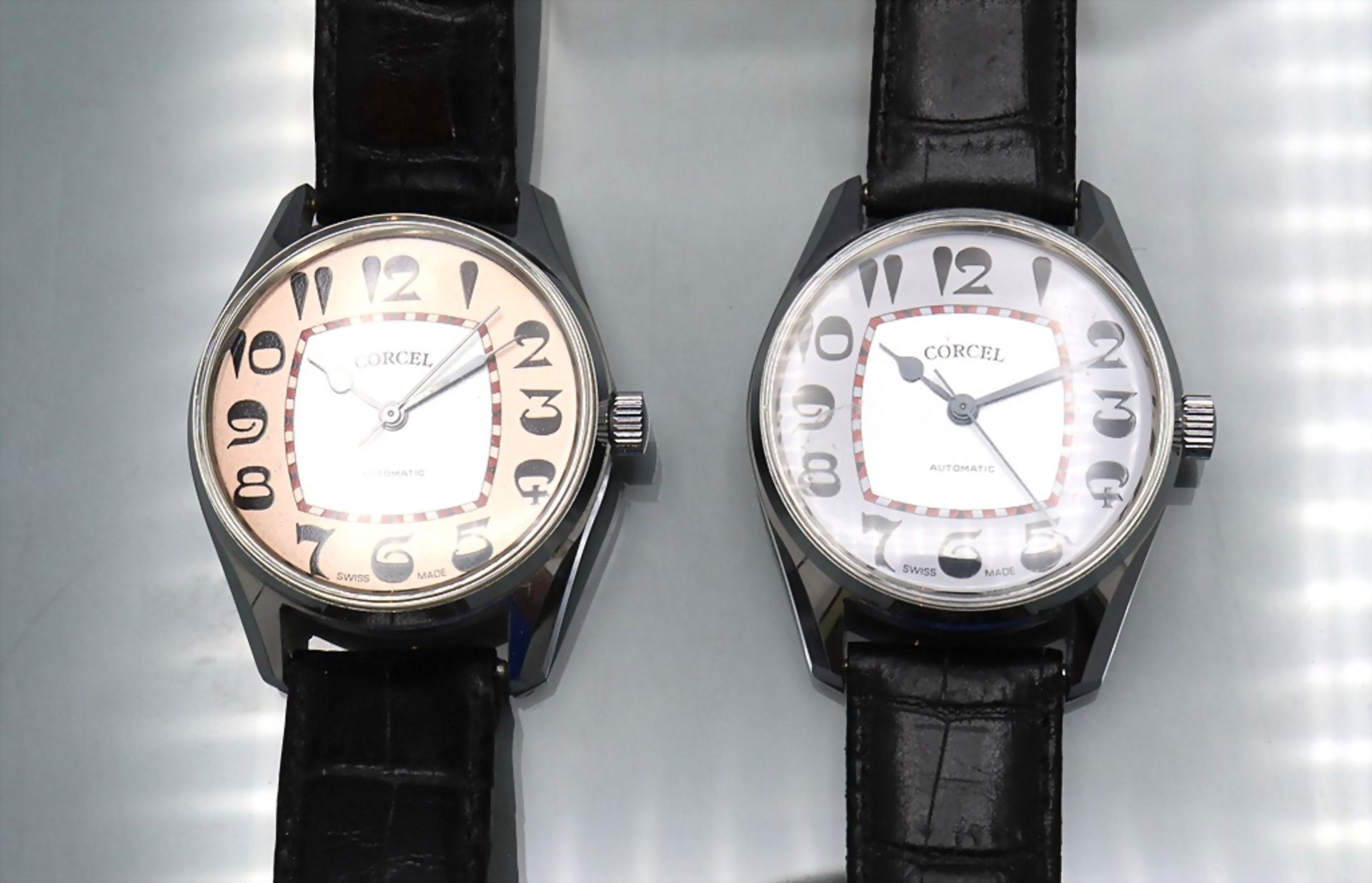 Zwei Herrenarmbanduhren / Two men's wristwatches, Corcel - Bild 7 aus 7